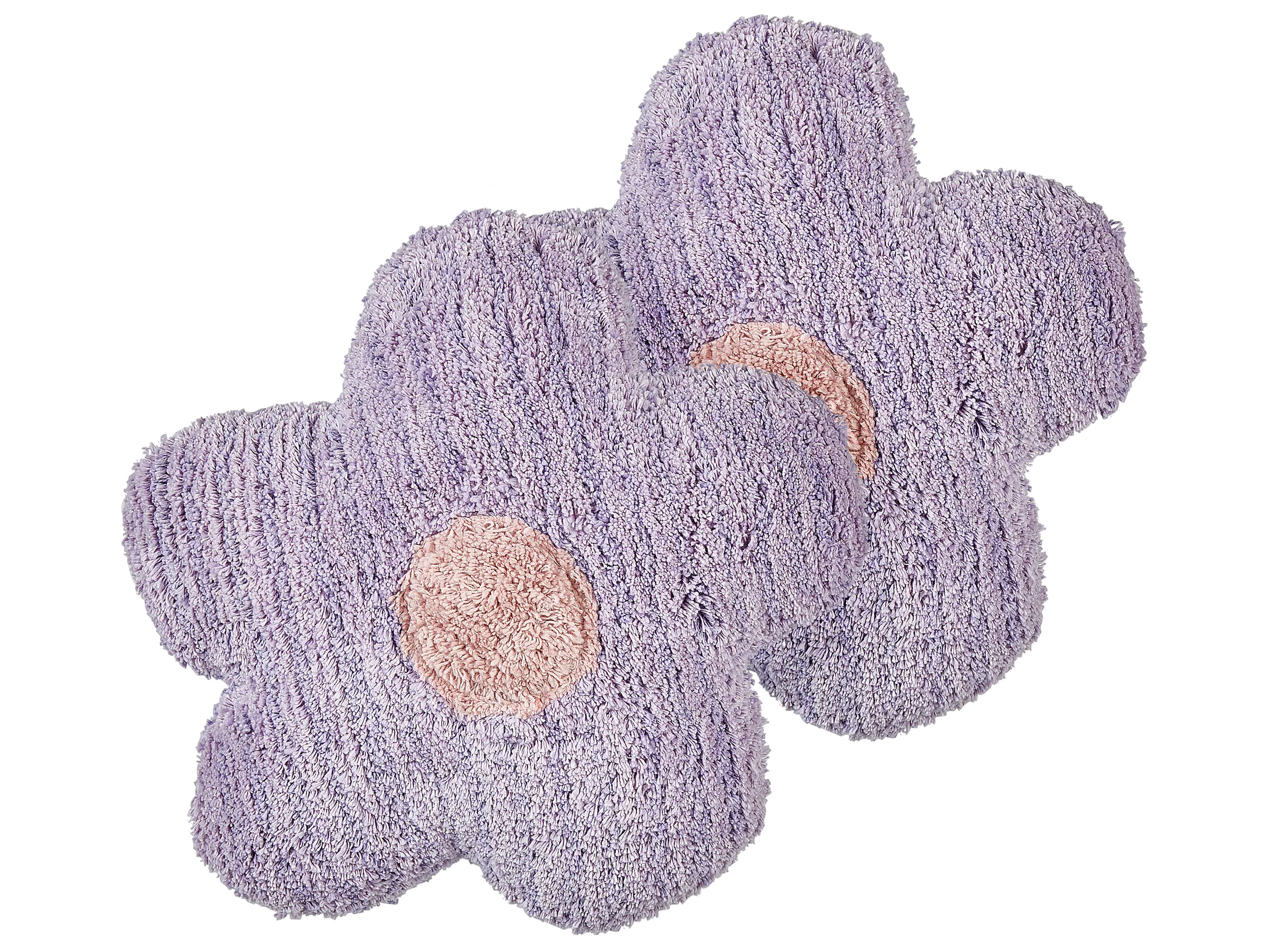 Conjunto de 2 cojines decorativos SORREL Algodón 30 x 30 cm Violeta Flor