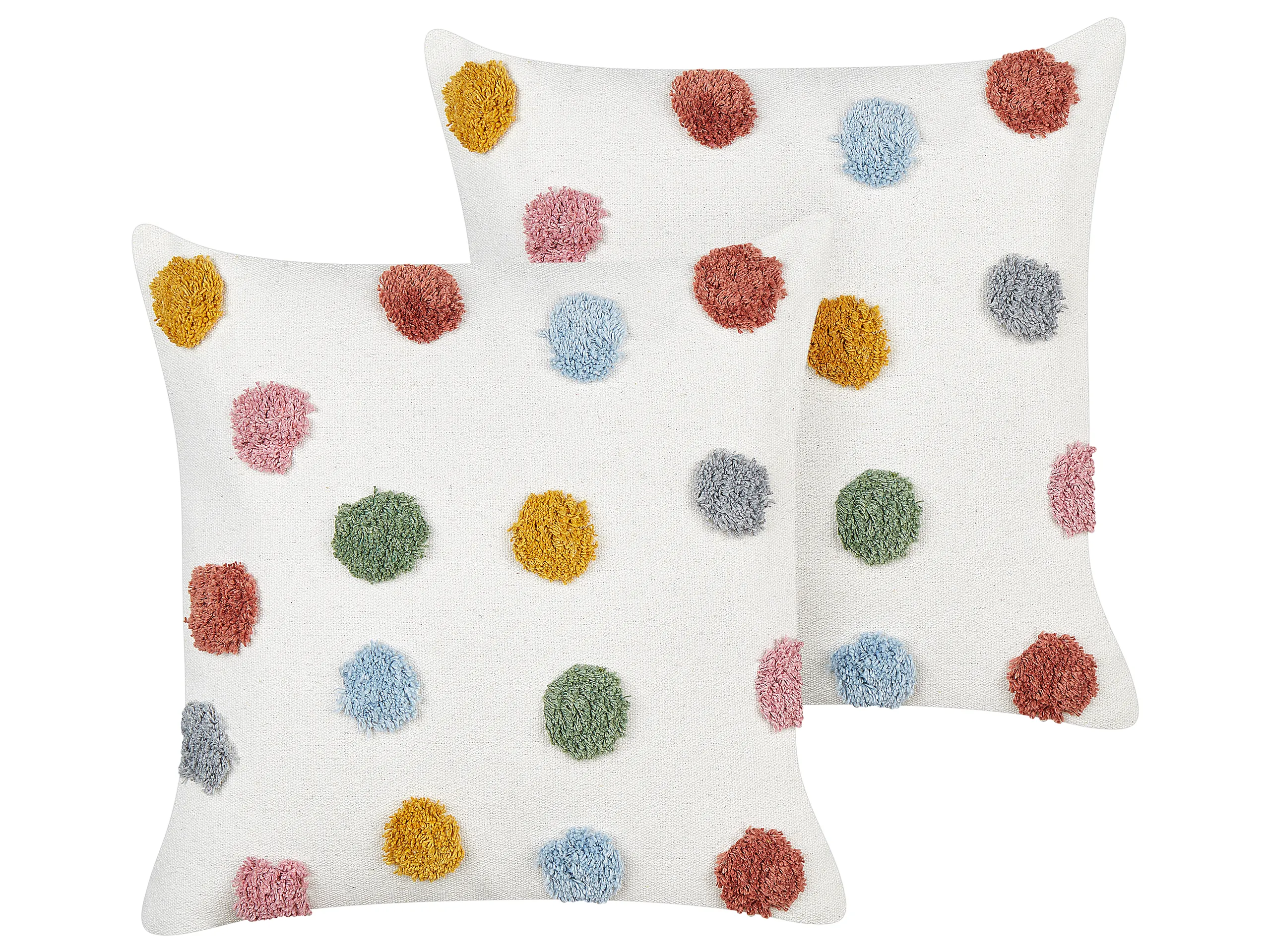 Conjunto de 2 cojines decorativos WALLFLOWER Algodón 45 x 45 cm Blanco