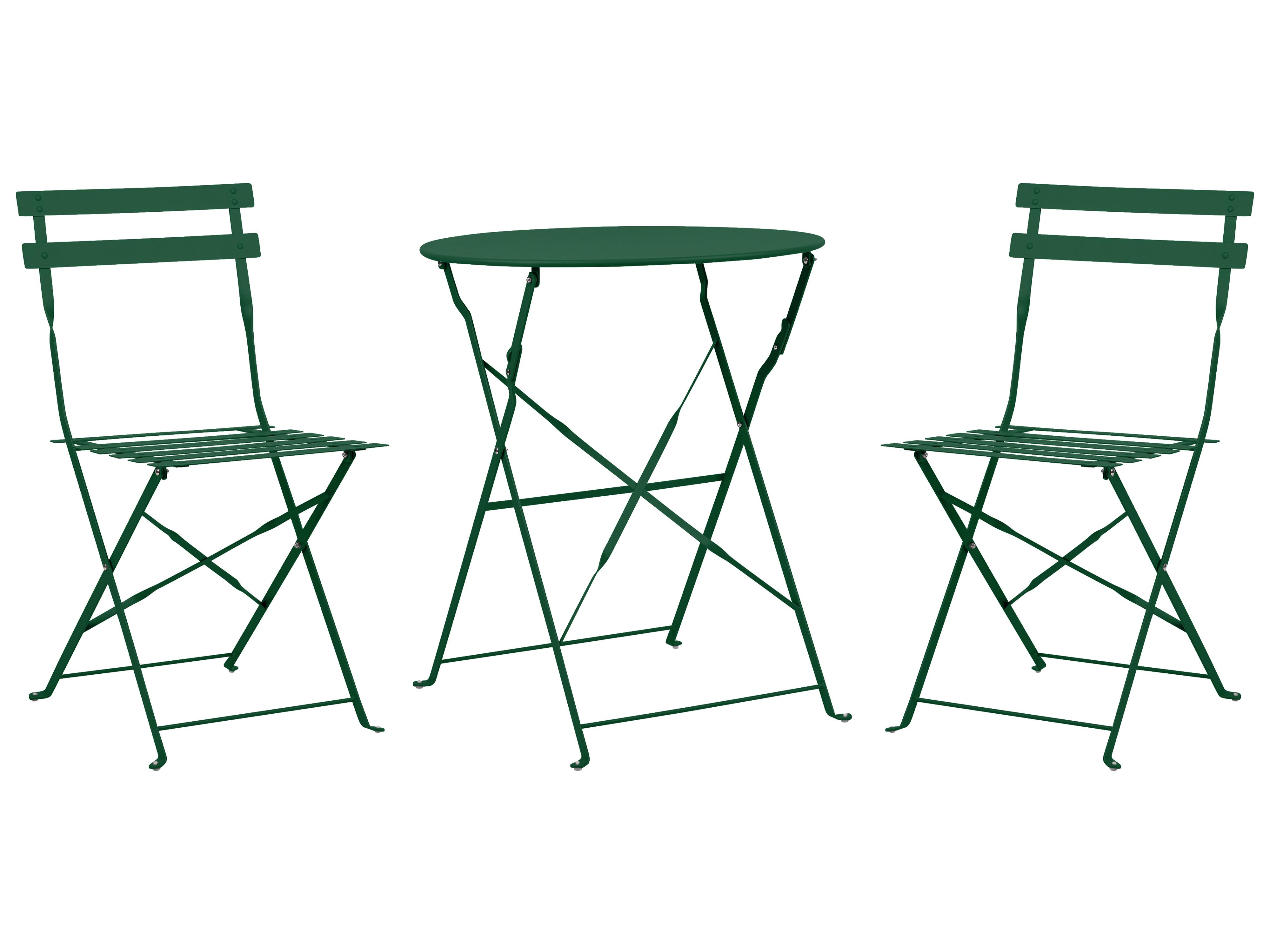 Bistro Set Folding FIORI Metal Dark Green