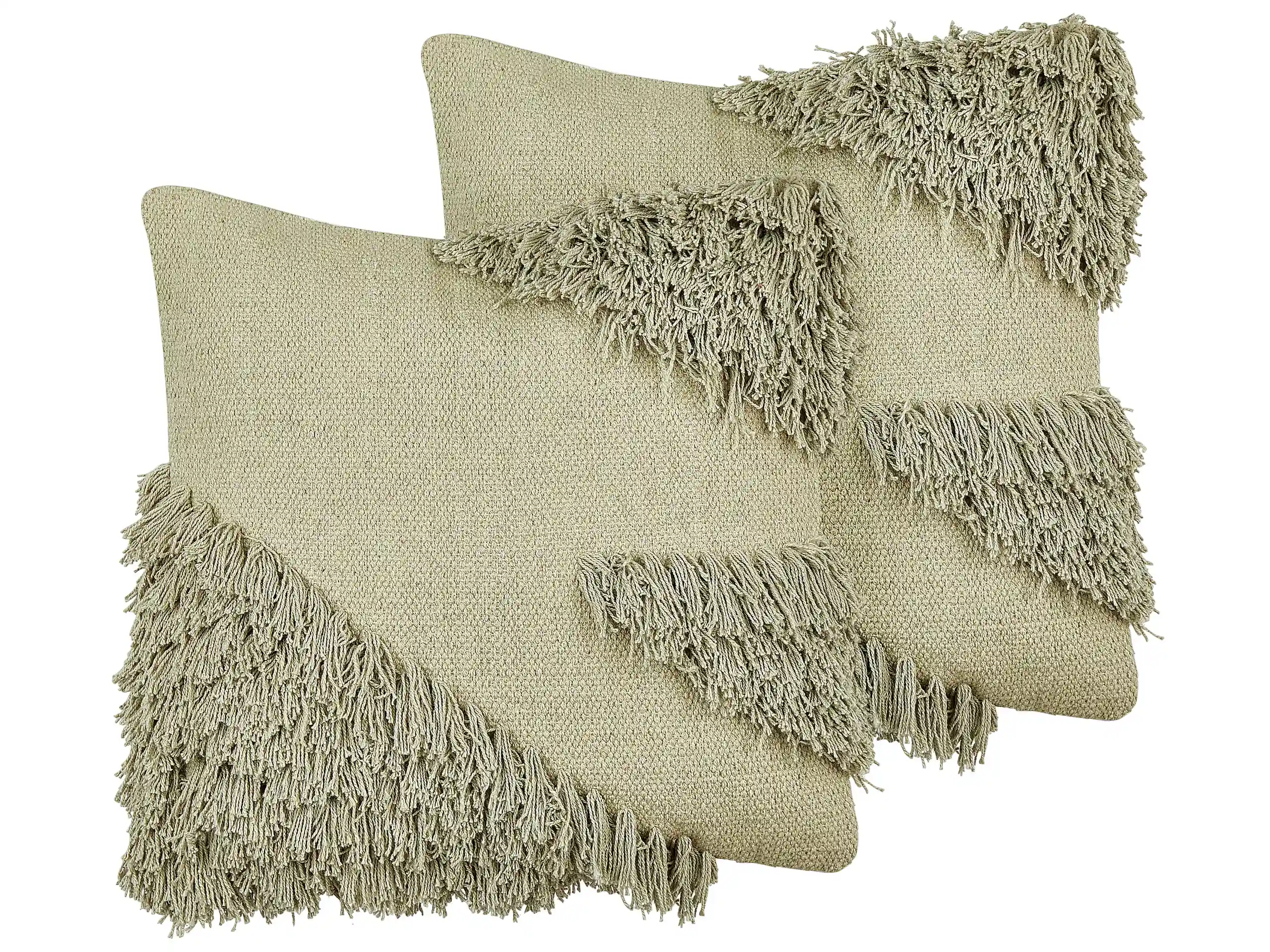 Conjunto de 2 cojines decorativos SOURWOOD Algodón 45 x 45 cm Verde claro Patrón geométrico
