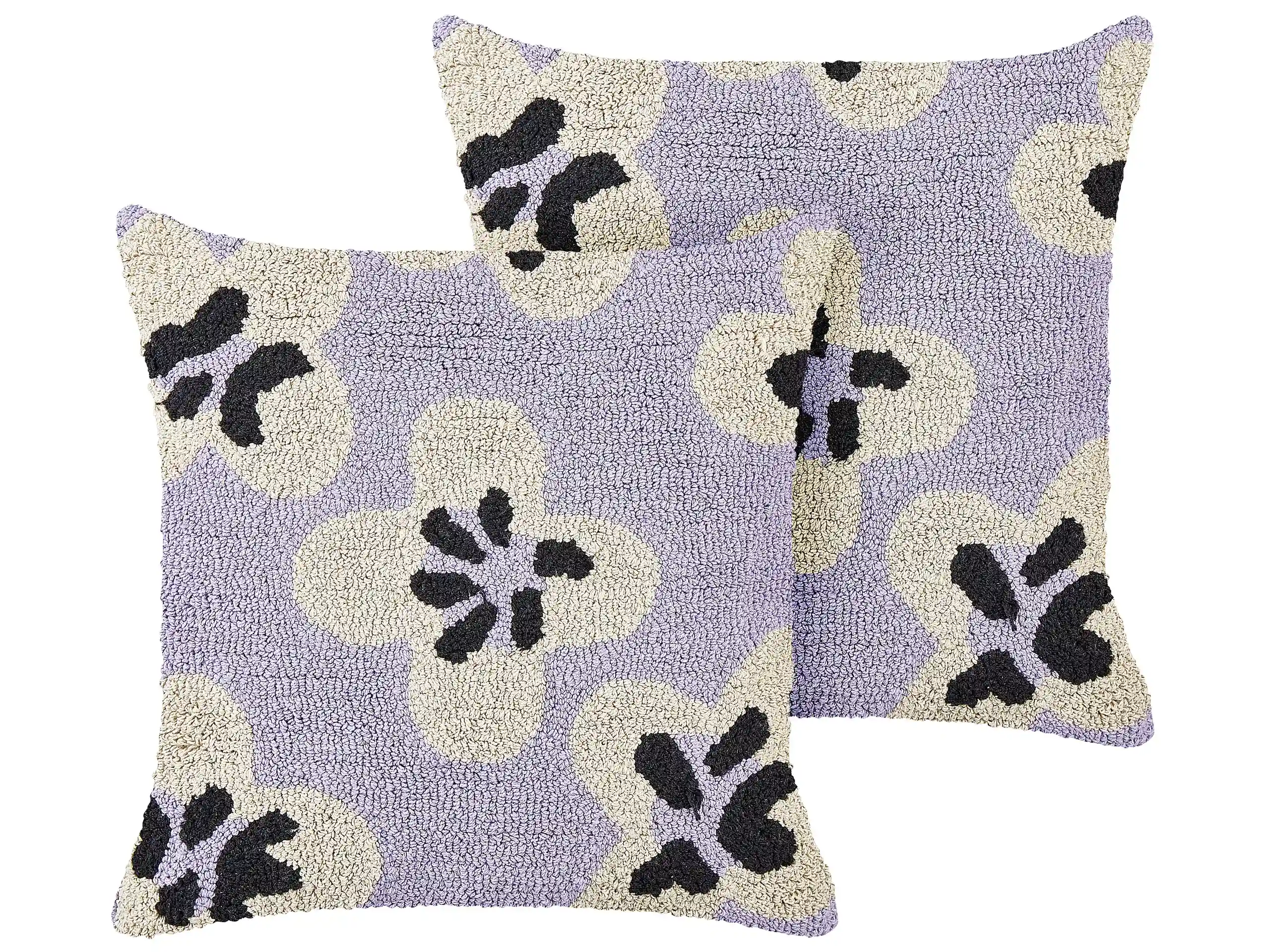 Conjunto de 2 cojines decorativos SOAPWORT Algodón 45 x 45 cm Púrpura
