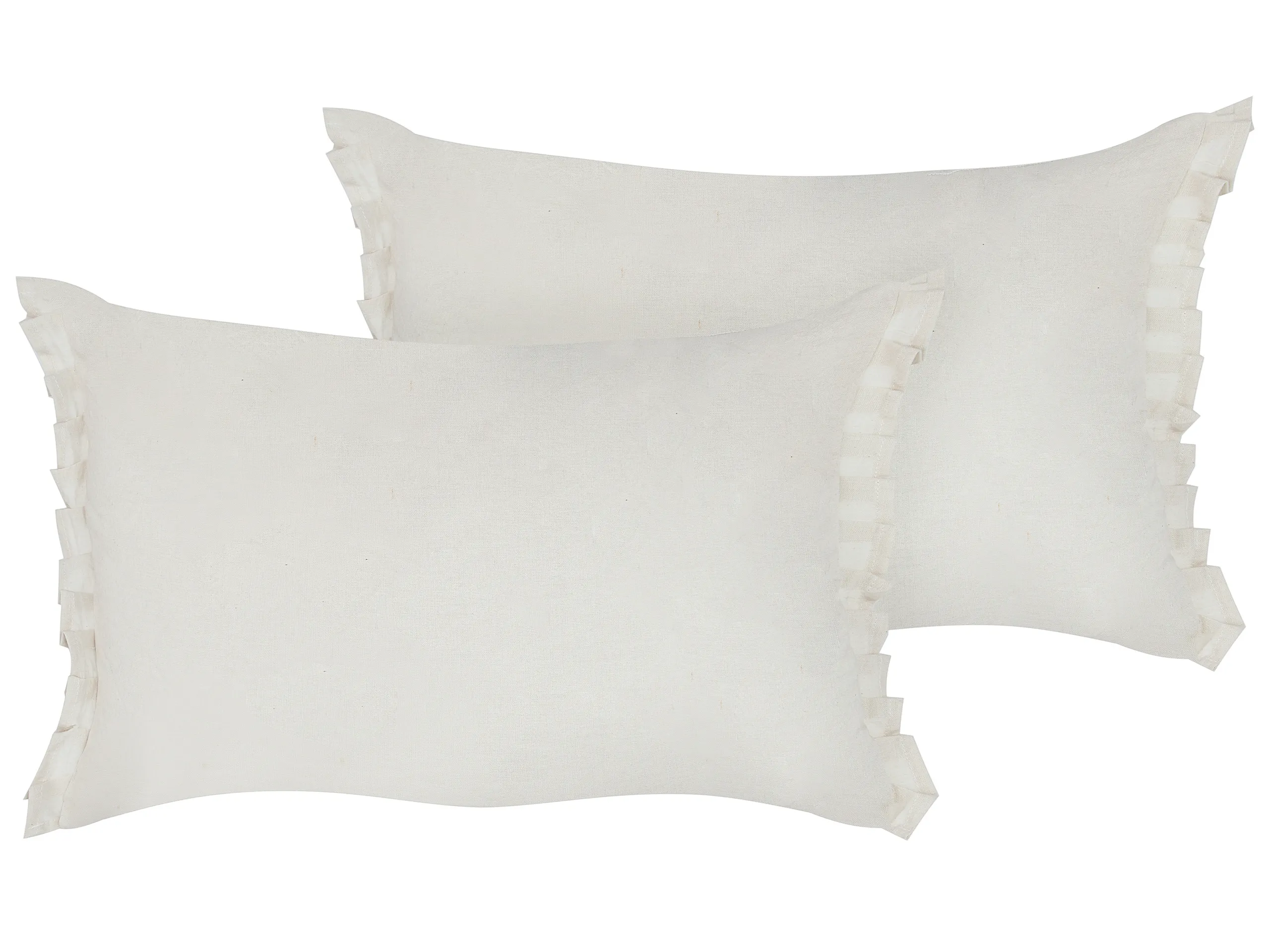 Conjunto de 2 cojines decorativos SASSAFRAS Lino 30 x 45 cm Blanco crema Liso