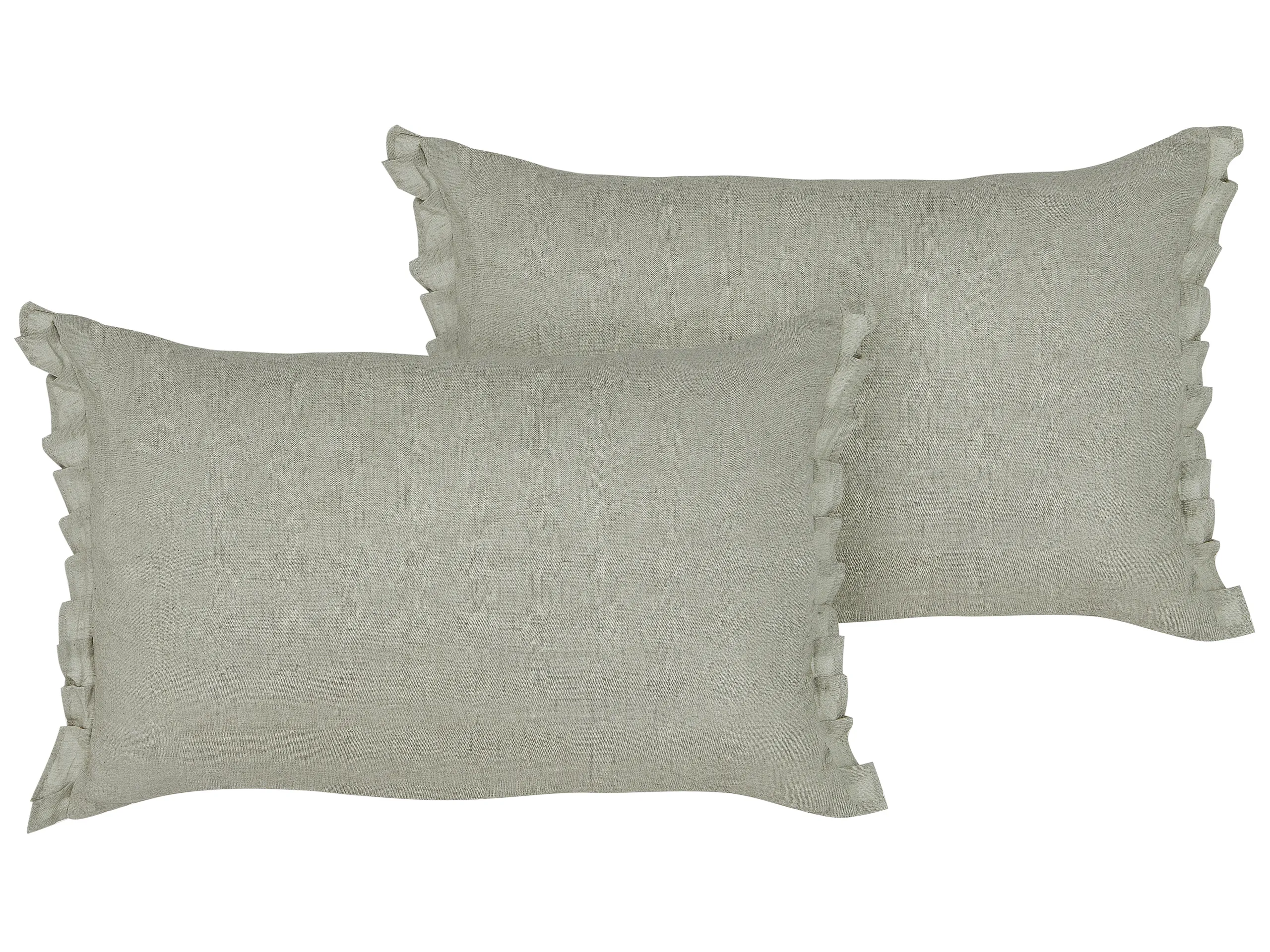 Conjunto de 2 cojines decorativos SASSAFRAS Lino 30 x 45 cm Gris claro Liso