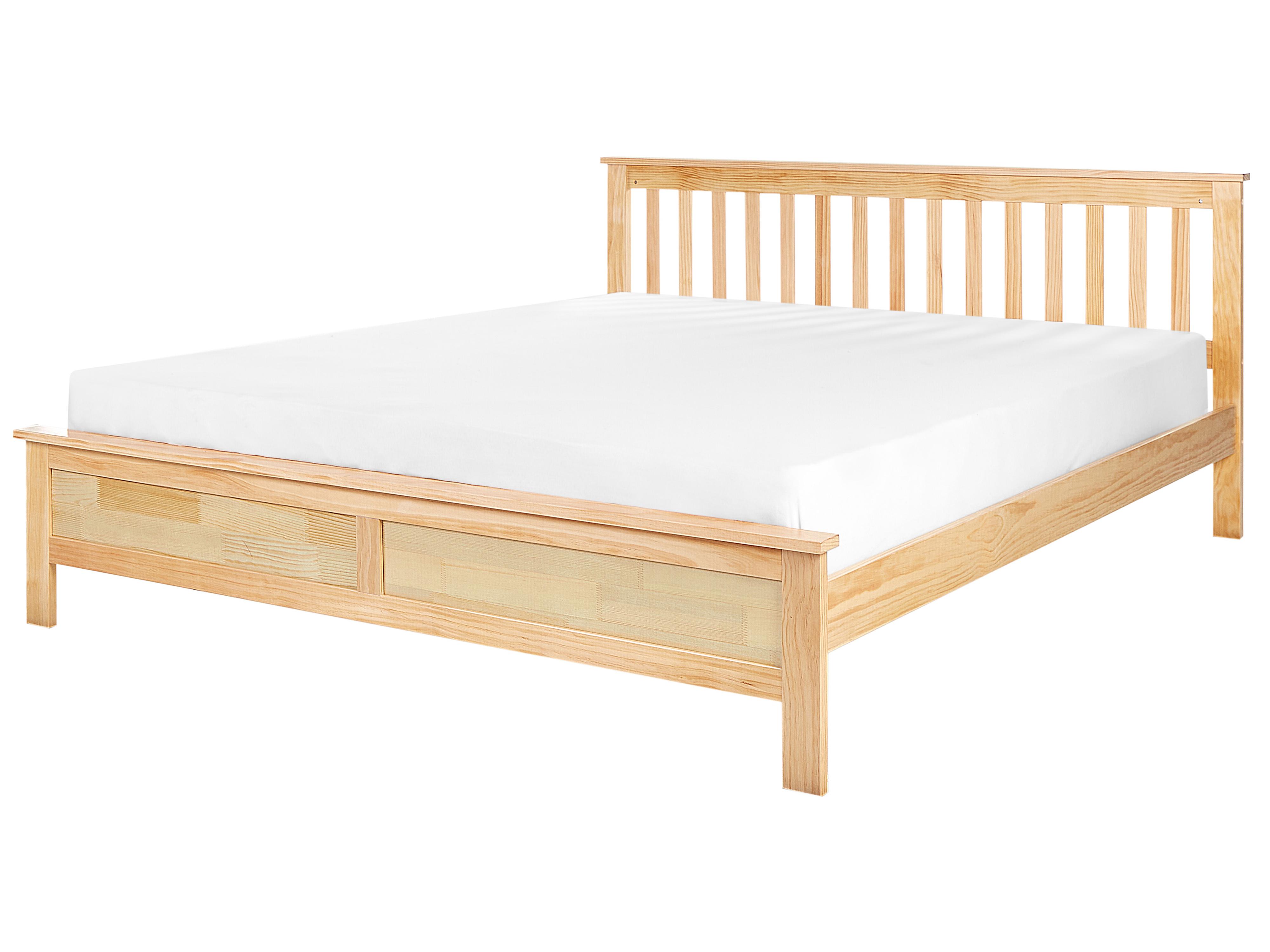 Cama Madera de pino MAYENNE 180 x 200 cm Marrón claro