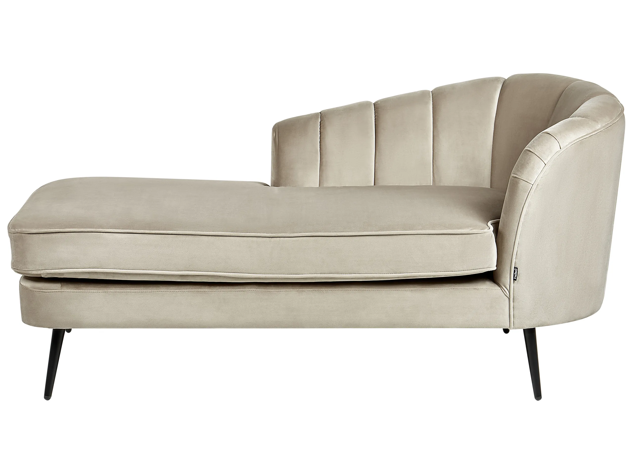 Chaise longue derecho ALLIER Terciopelo Beige