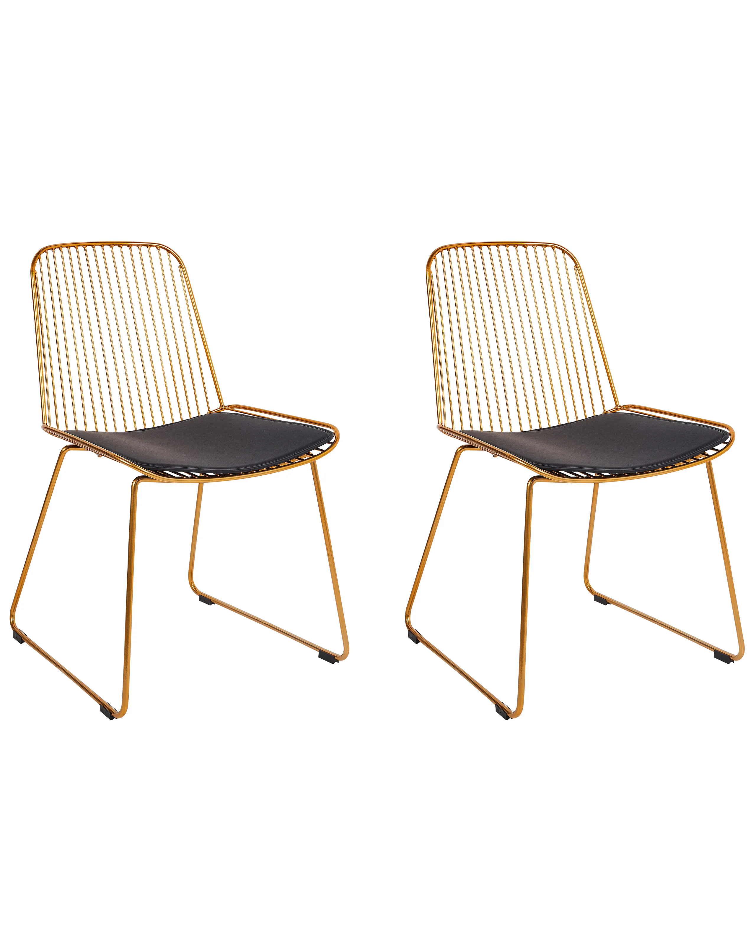Conjunto de 2 sillas de comedor PENSACOLA Metal Dorado