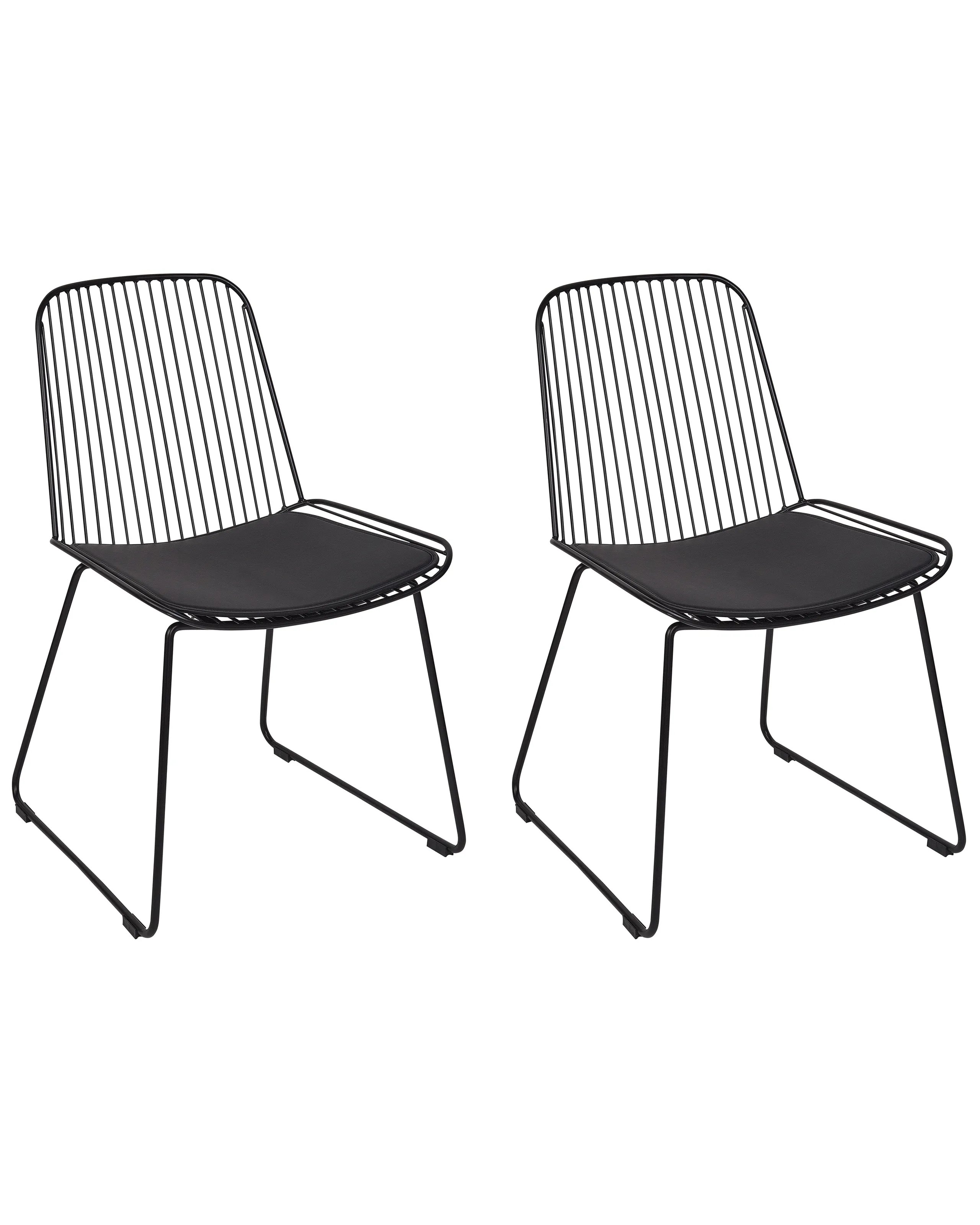 Conjunto de 2 sillas de comedor PENSACOLA Metal Negro