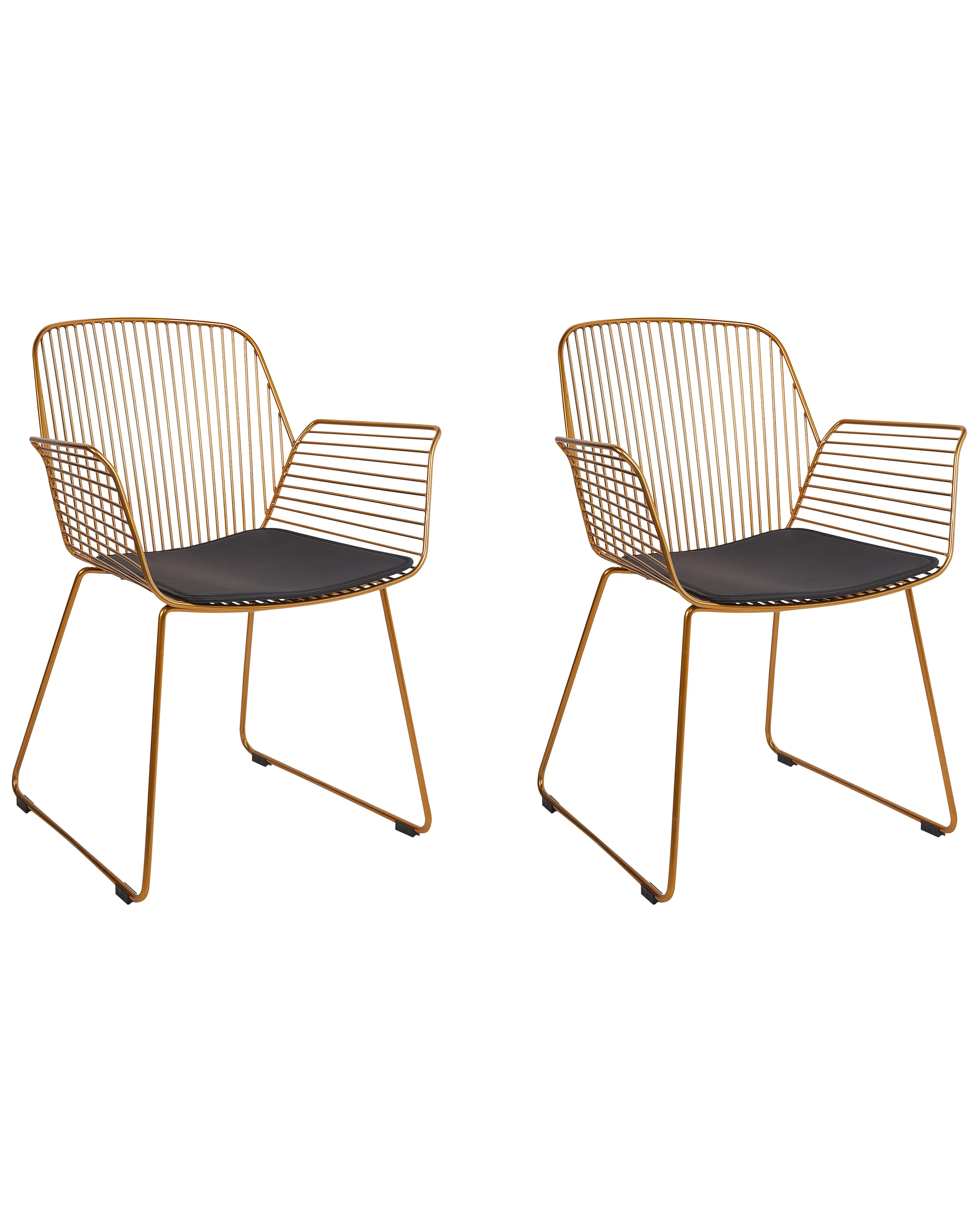 Conjunto de 2 sillas de comedor APPLETON Metal Dorado