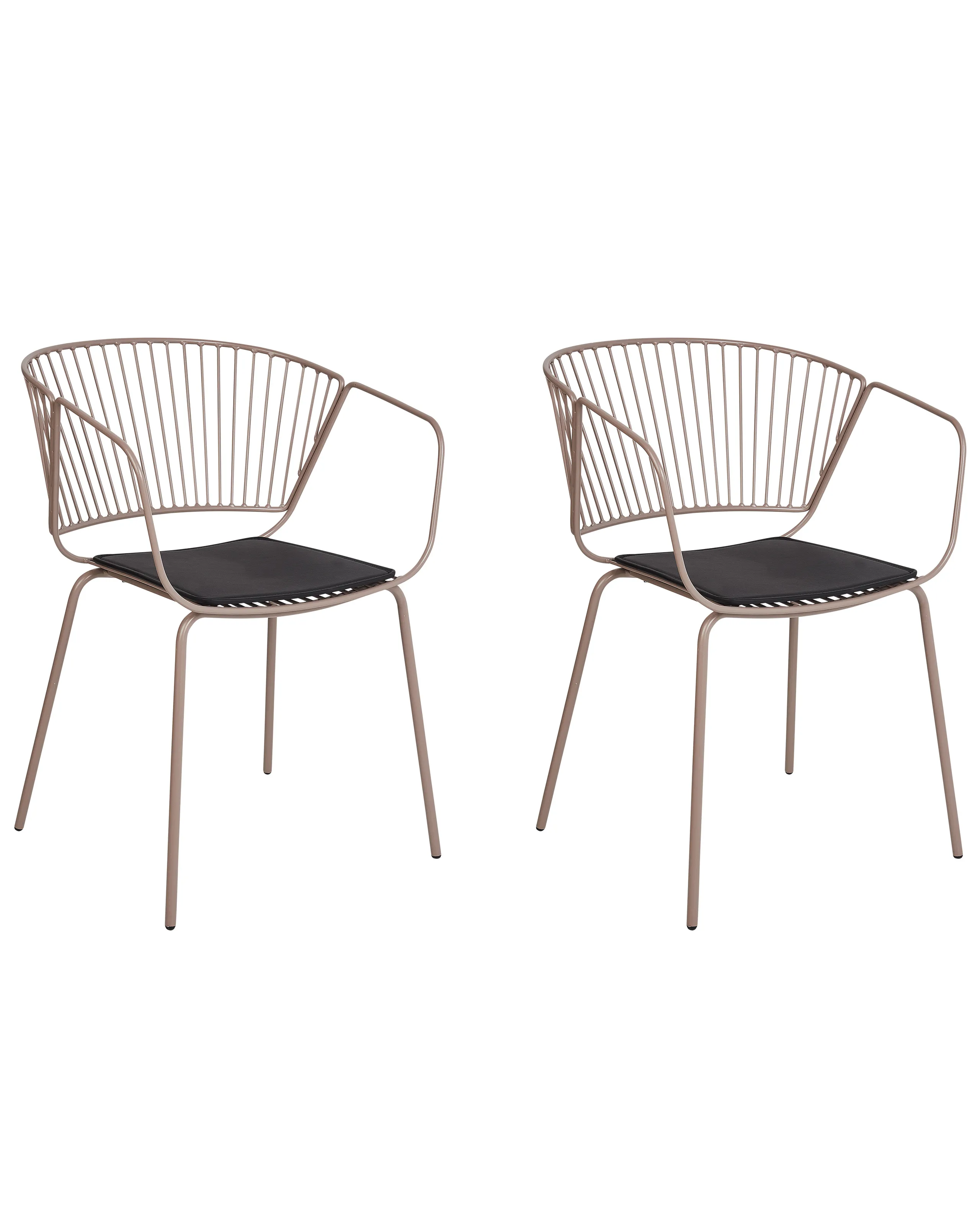 Conjunto de 2 sillas de comedor RIGBY Metal Beige