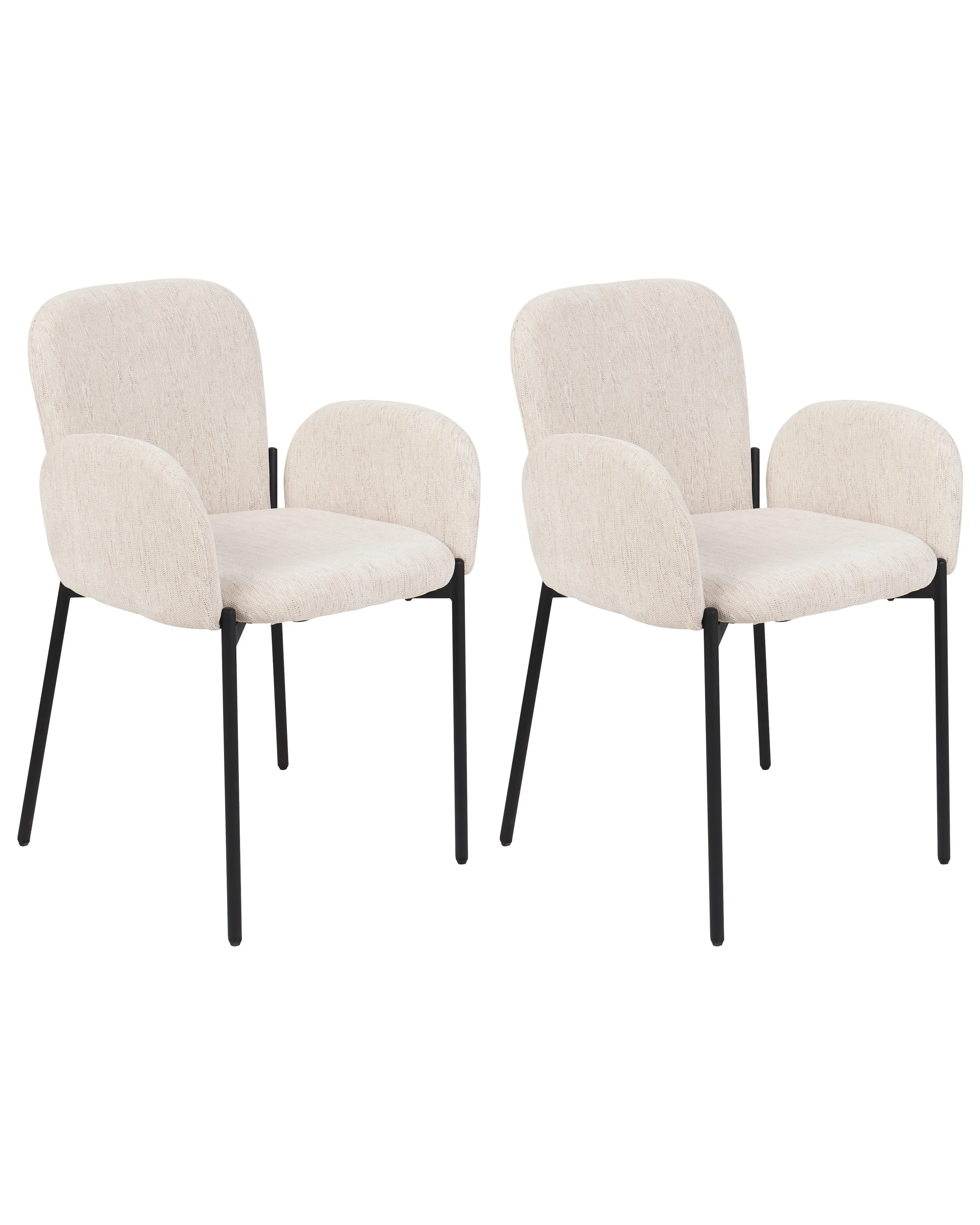 Conjunto de 2 sillas de comedor ALBEE Tela Beige