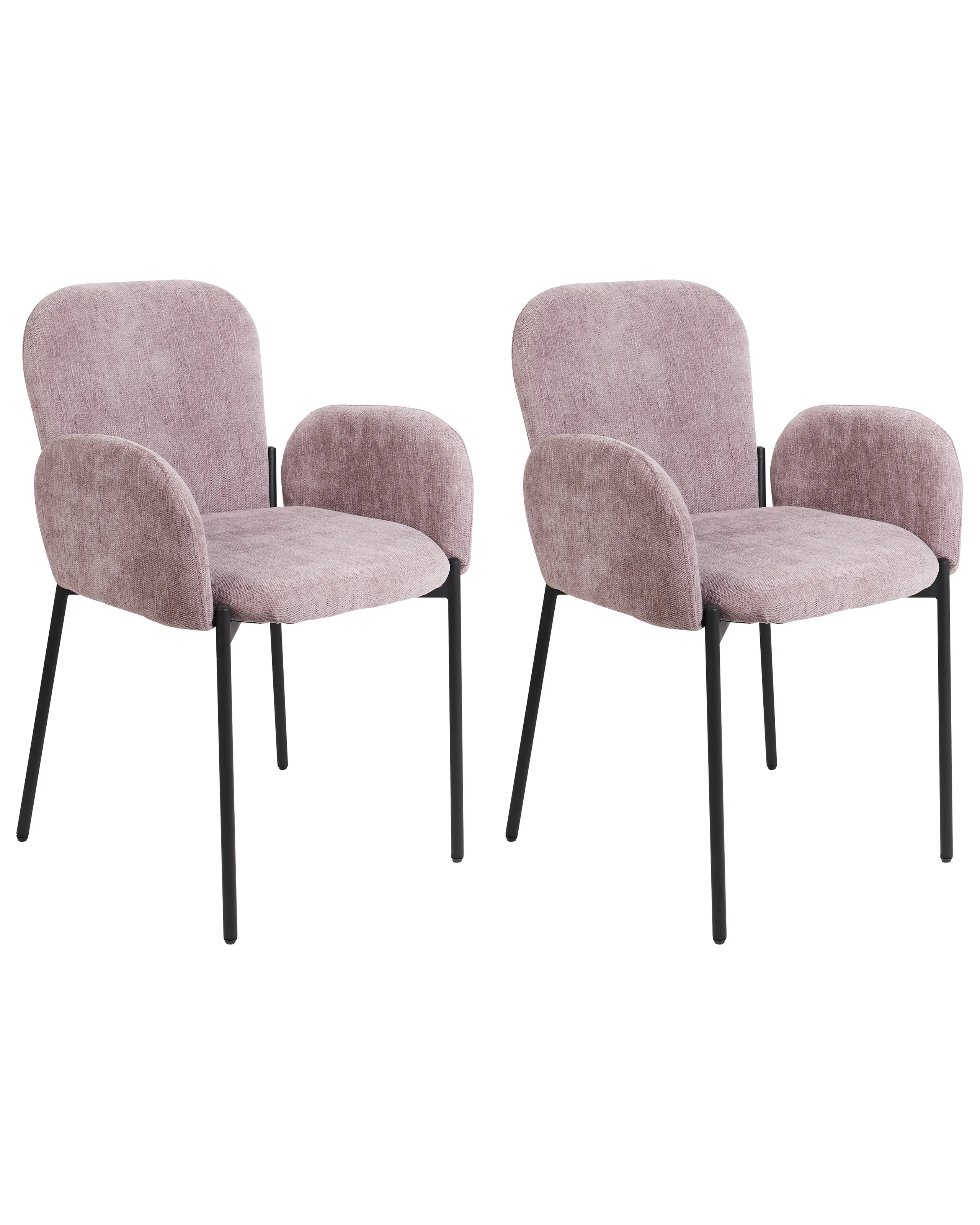 Conjunto de 2 sillas de comedor ALBEE Tela Rosa
