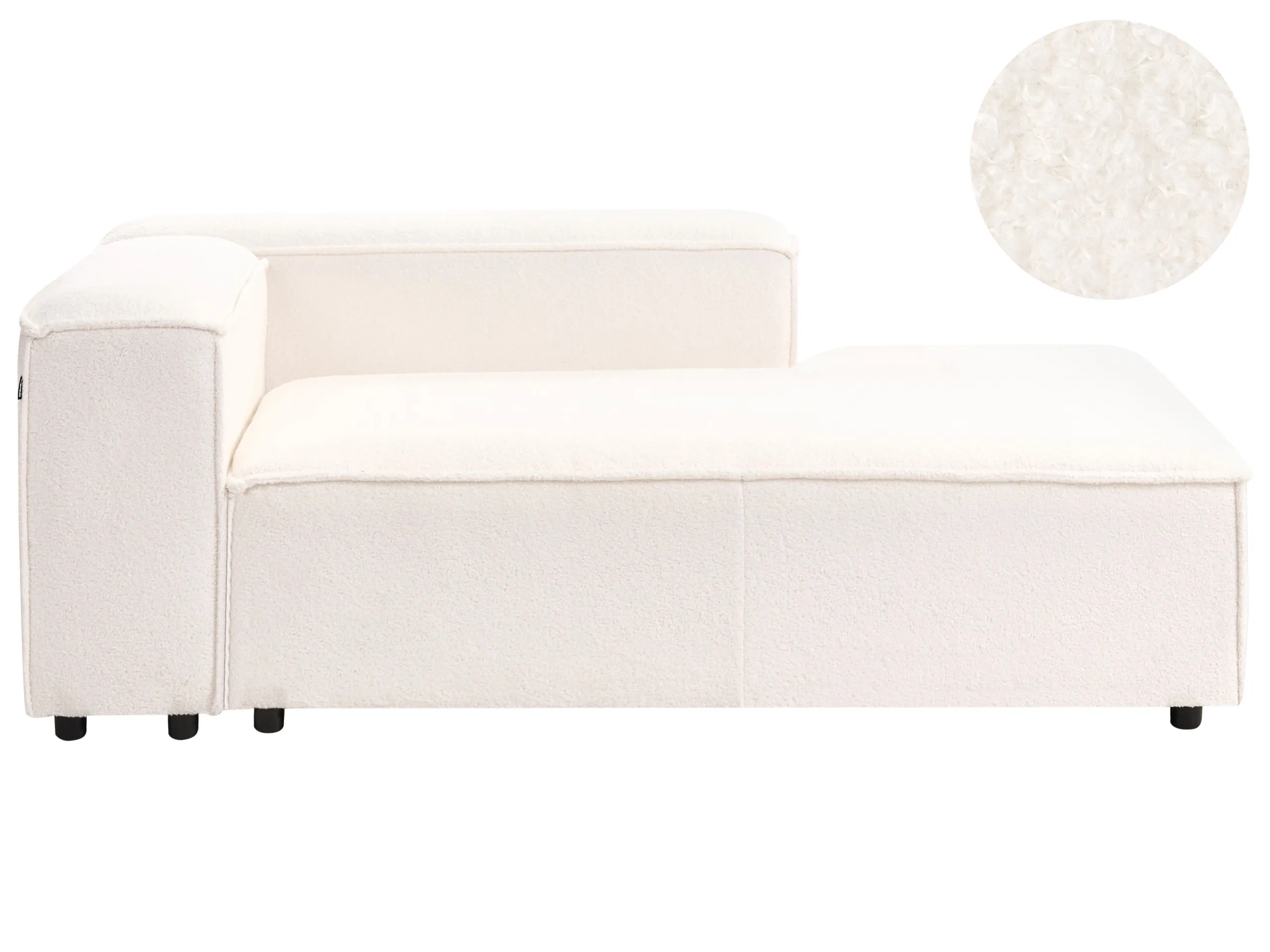 Chaise longue izquierdo ARDAL Bouclé Blanco crema