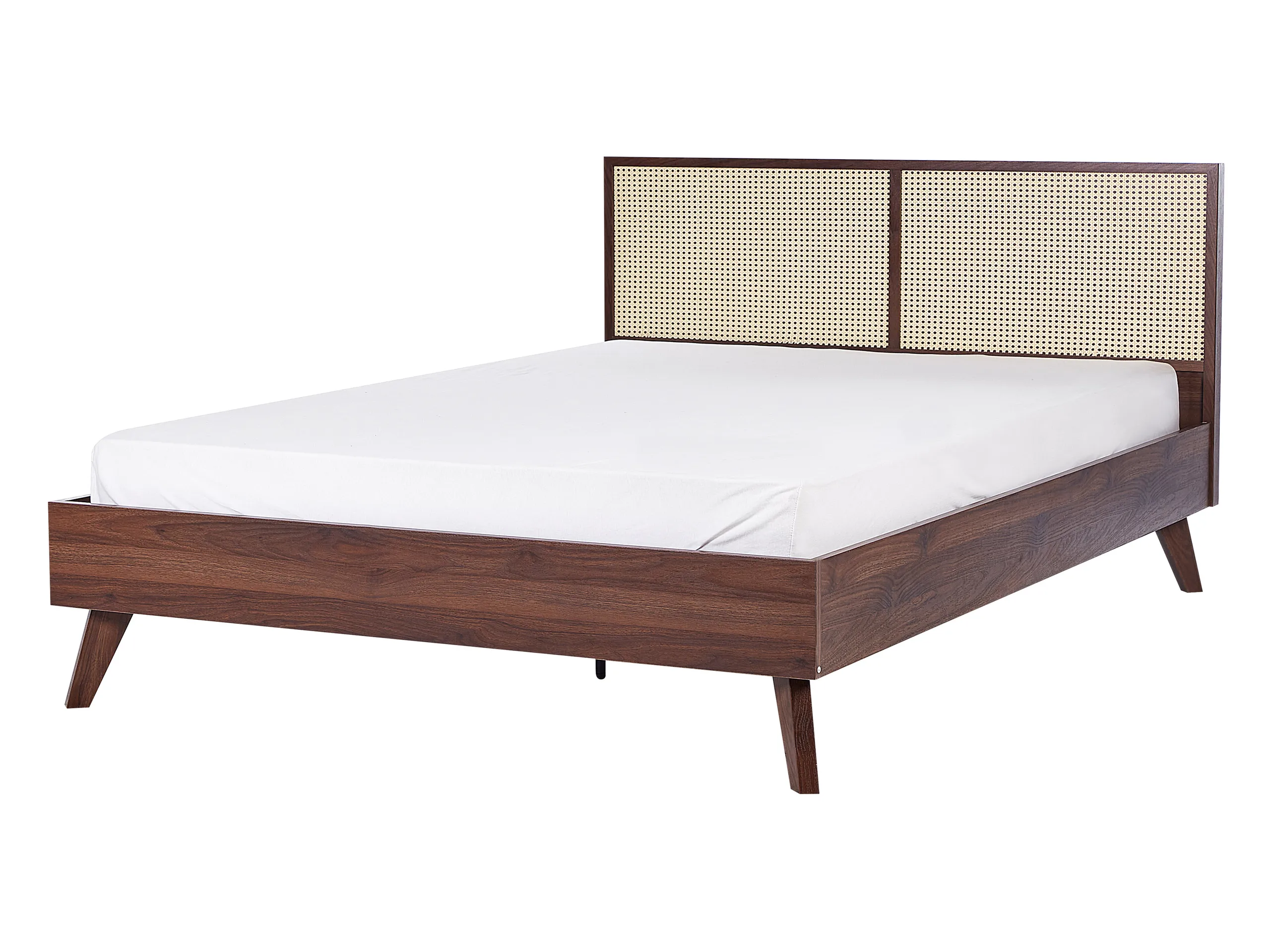 Cama Ratán MONPAZIER 140 x 200 cm Marrón oscuro
