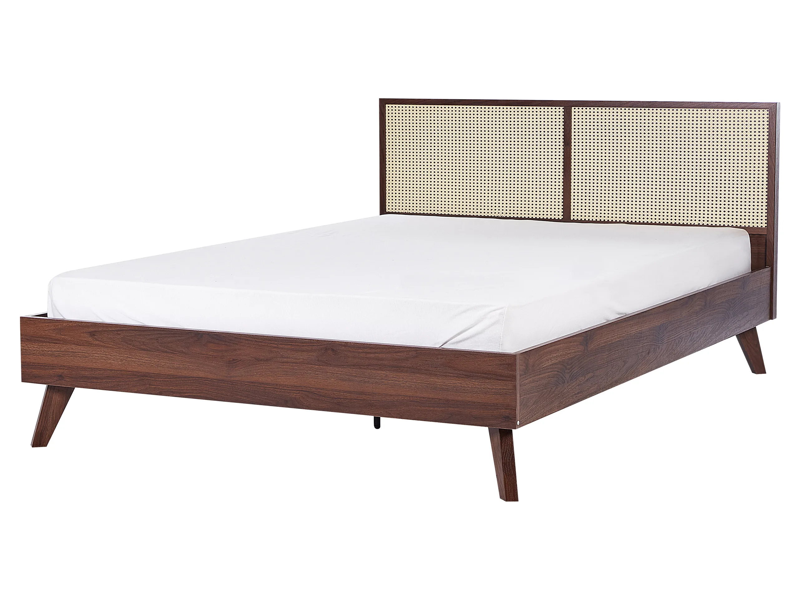 Cama Ratán MONPAZIER 160 x 200 cm Marrón oscuro