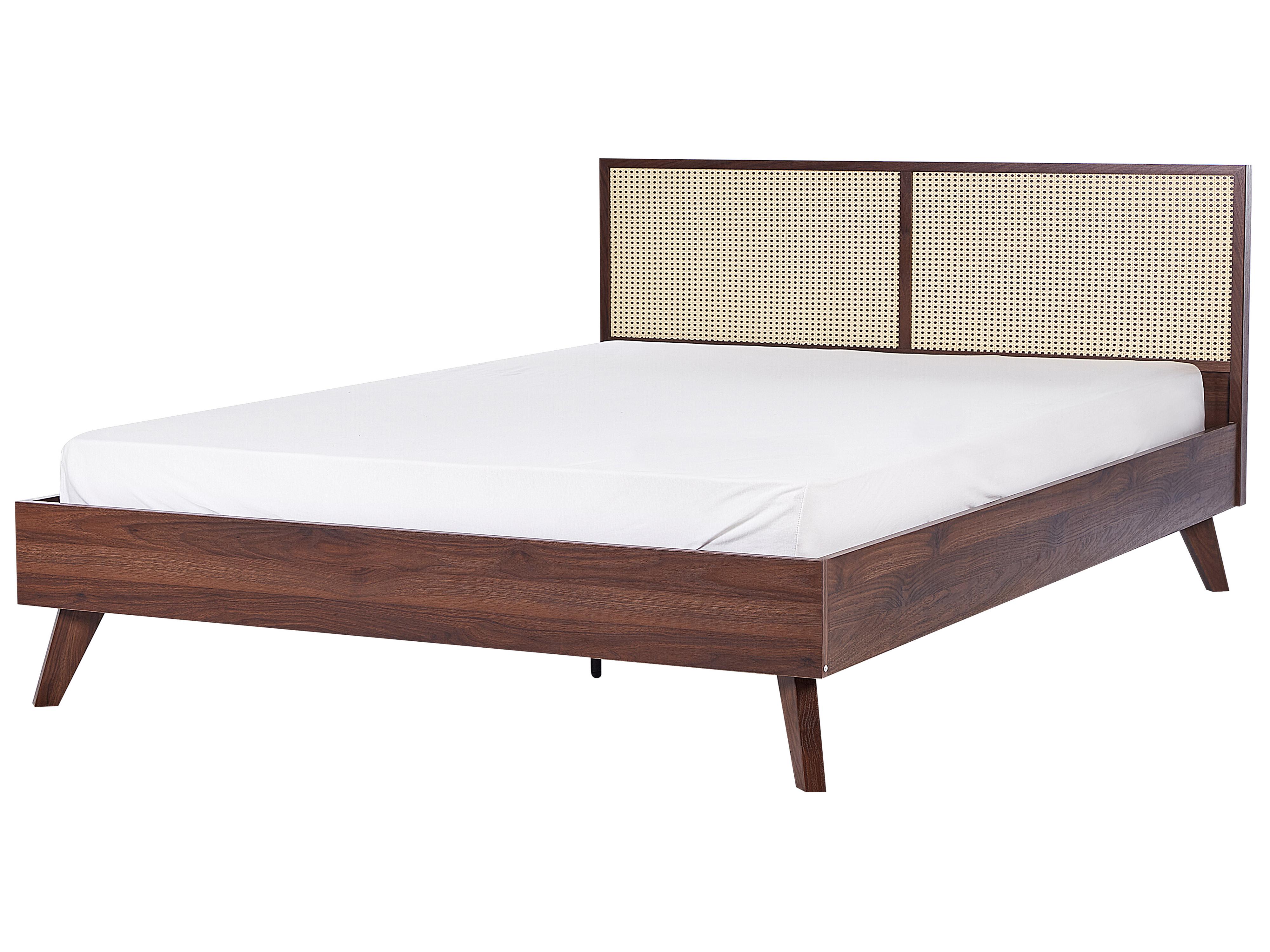 Cama Ratán MONPAZIER 180 x 200 cm Marrón oscuro