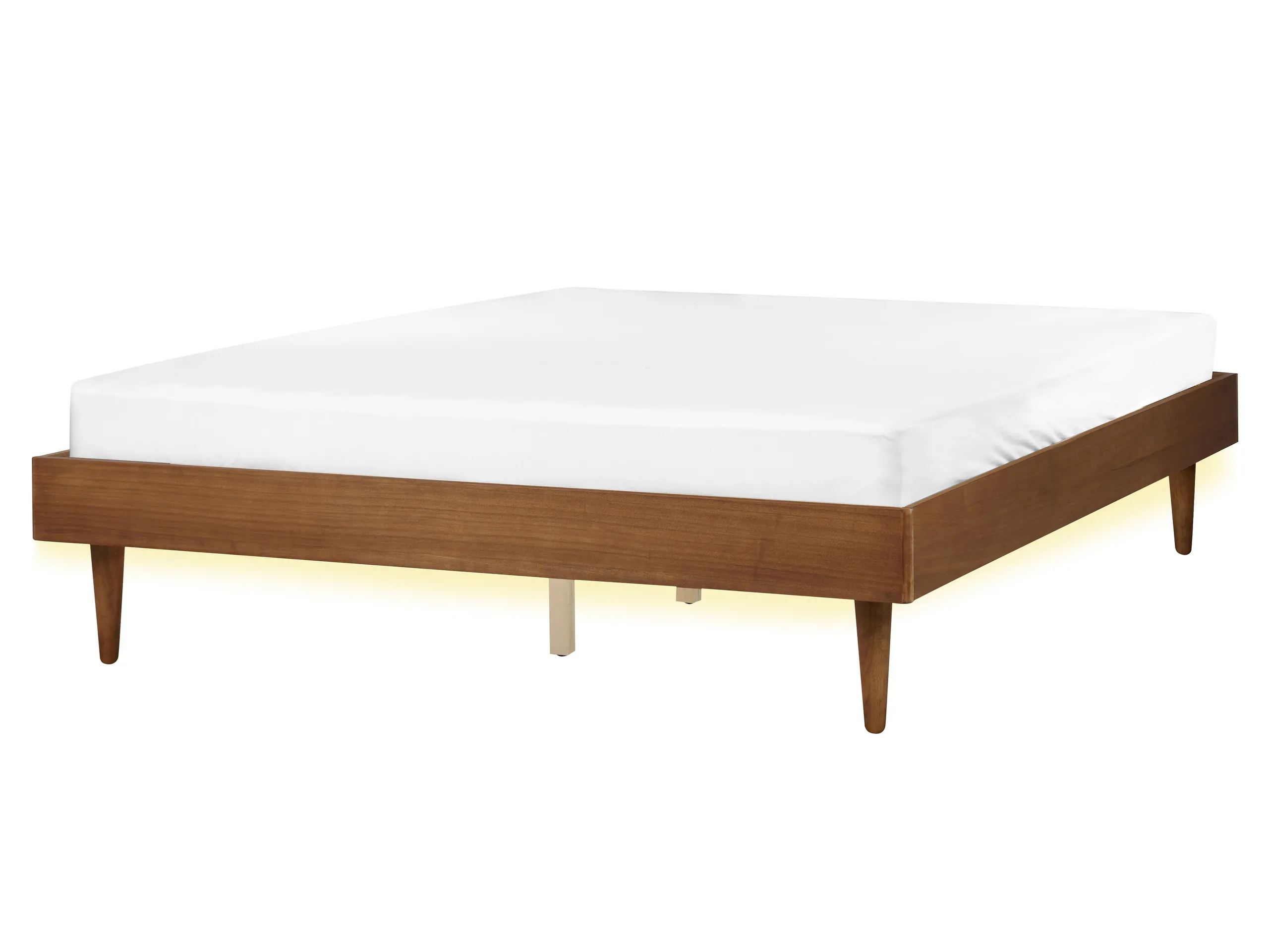 Cama LED TOUCY 160 x 200 cm Fresno marrón