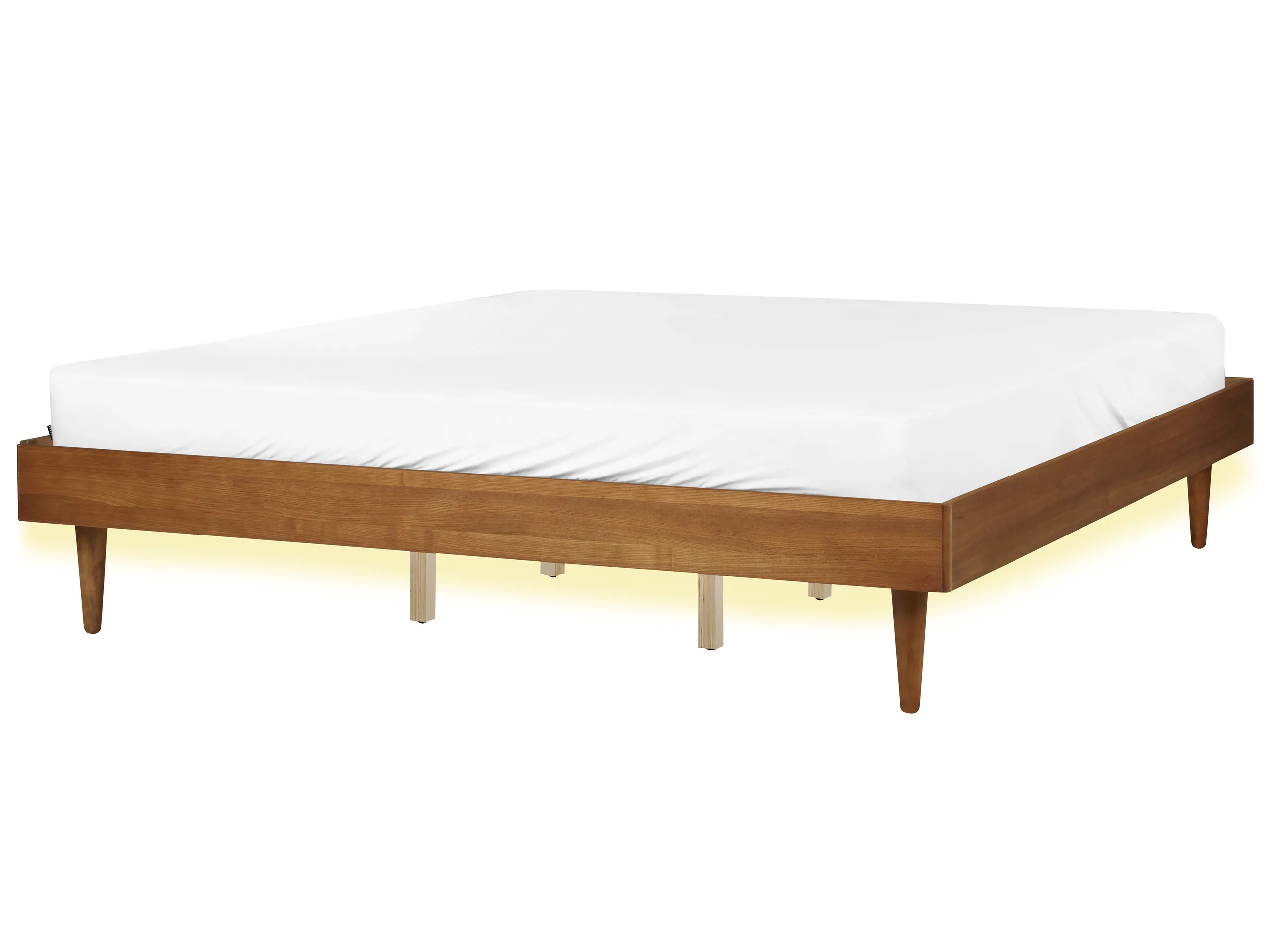 Cama LED TOUCY 180 x 200 cm Fresno marrón