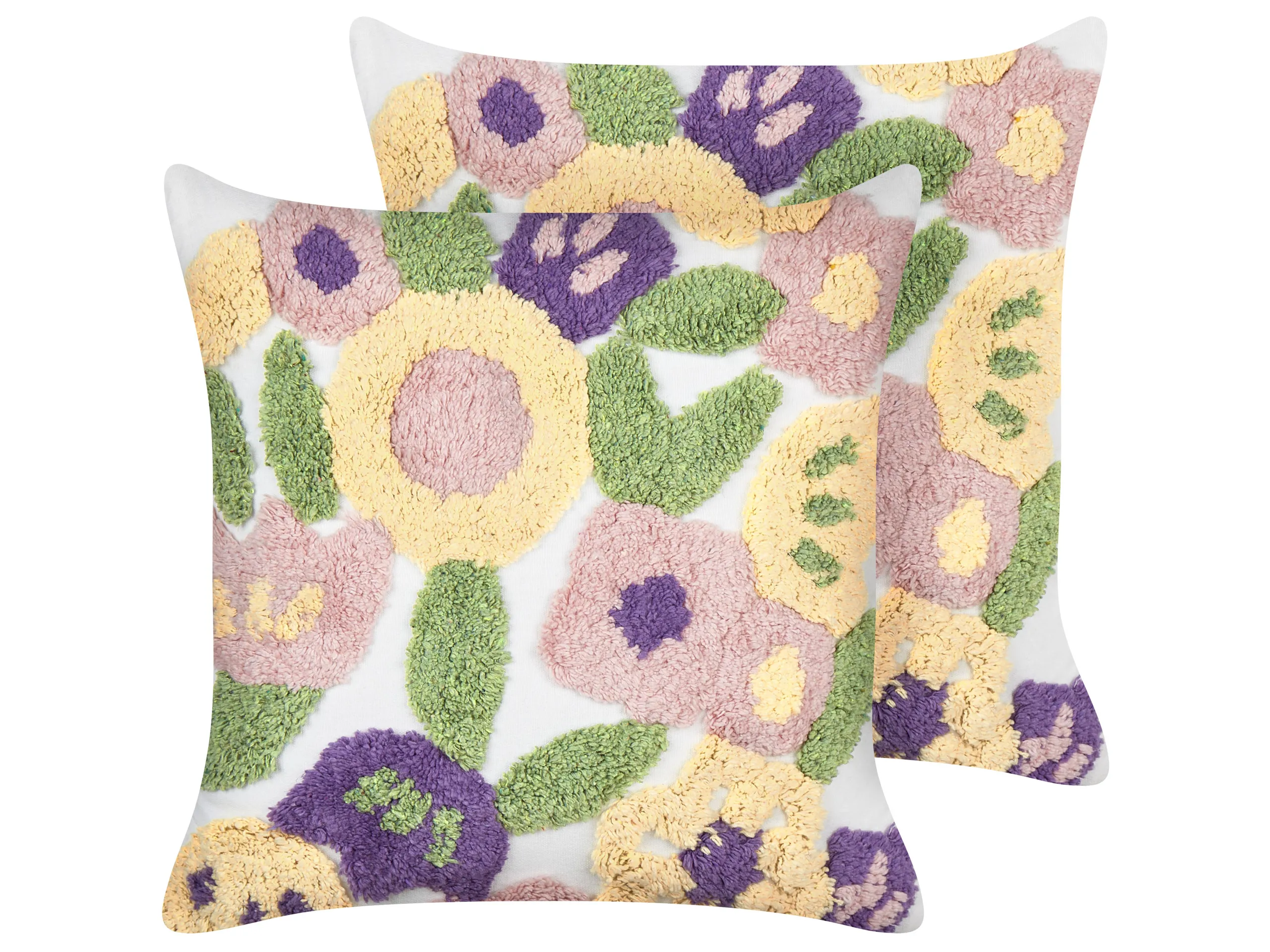 Conjunto de 2 cojines decorativos TRICORNIO Algodón 45 x 45 cm Multicolor Patrón floral