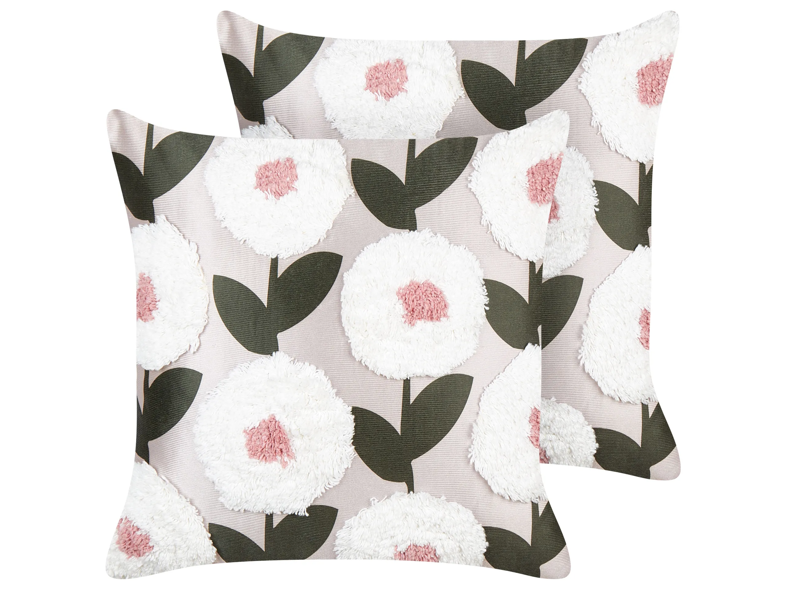 Conjunto de 2 cojines decorativos KUNRI Algodón 45 x 45 cm Multicolor Patrón floral