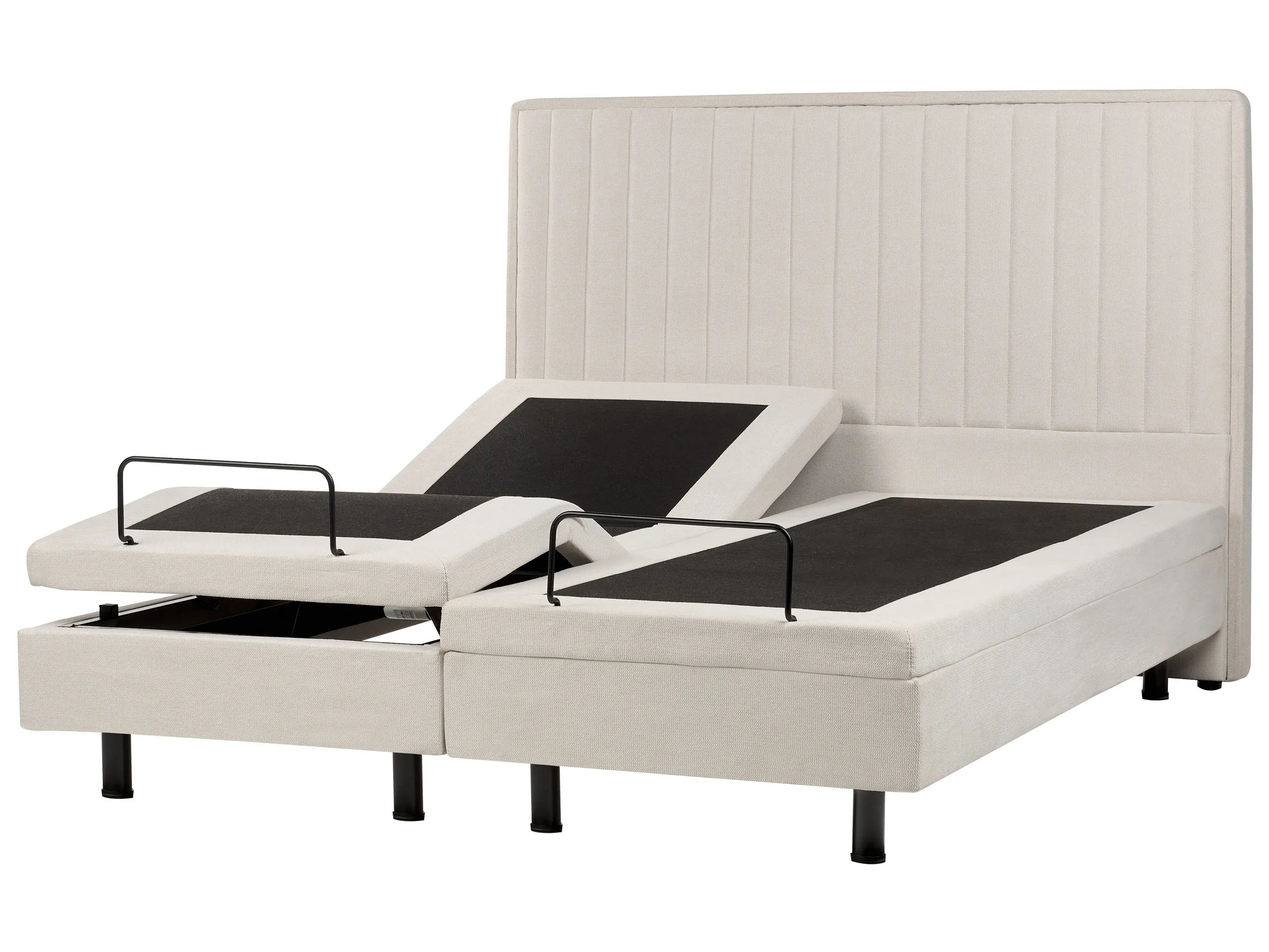 Adjustable Bed Fabric CASTELLAN 160 x 200 cm (EU King Size) Light Beige