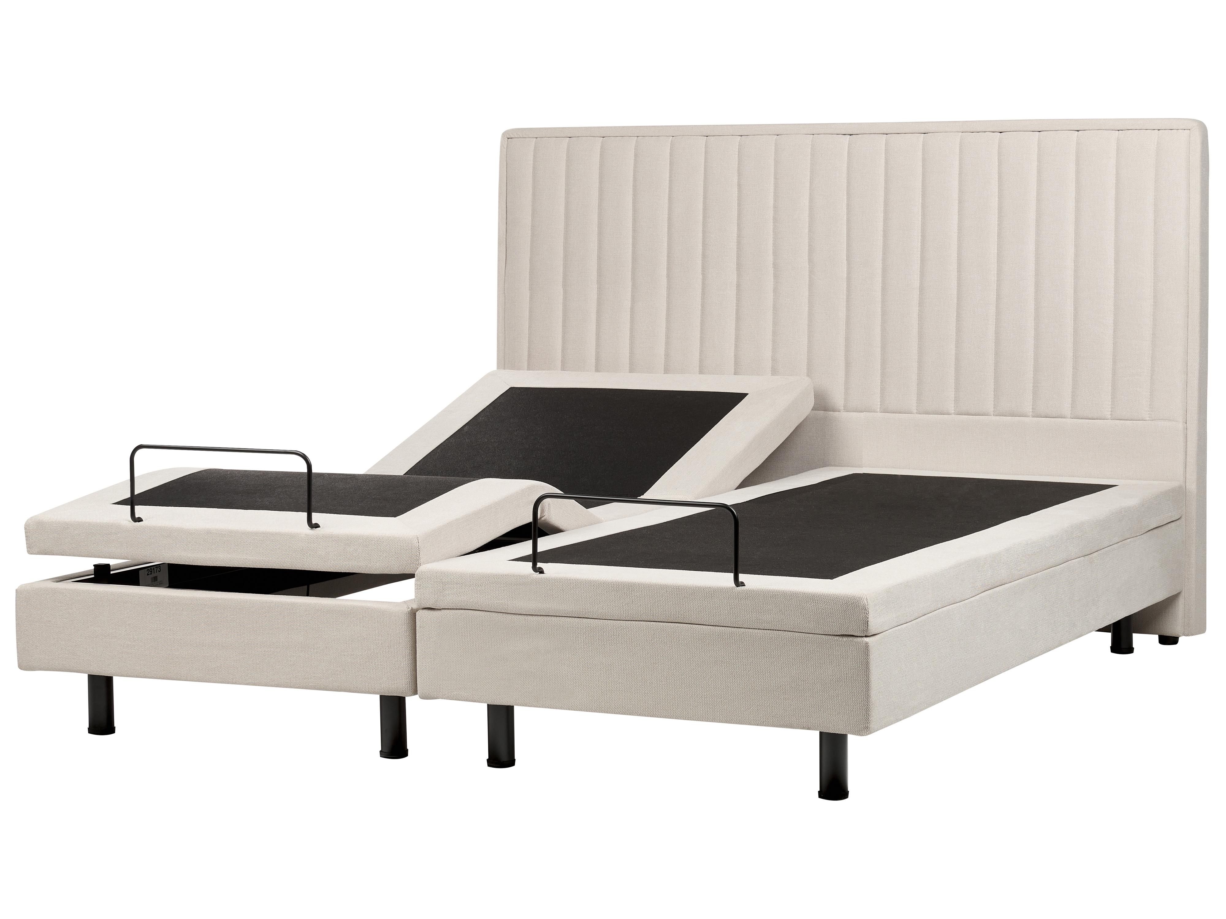 Adjustable Bed Fabric CASTELLAN 180 x 200 cm (EU Super King) Light Beige