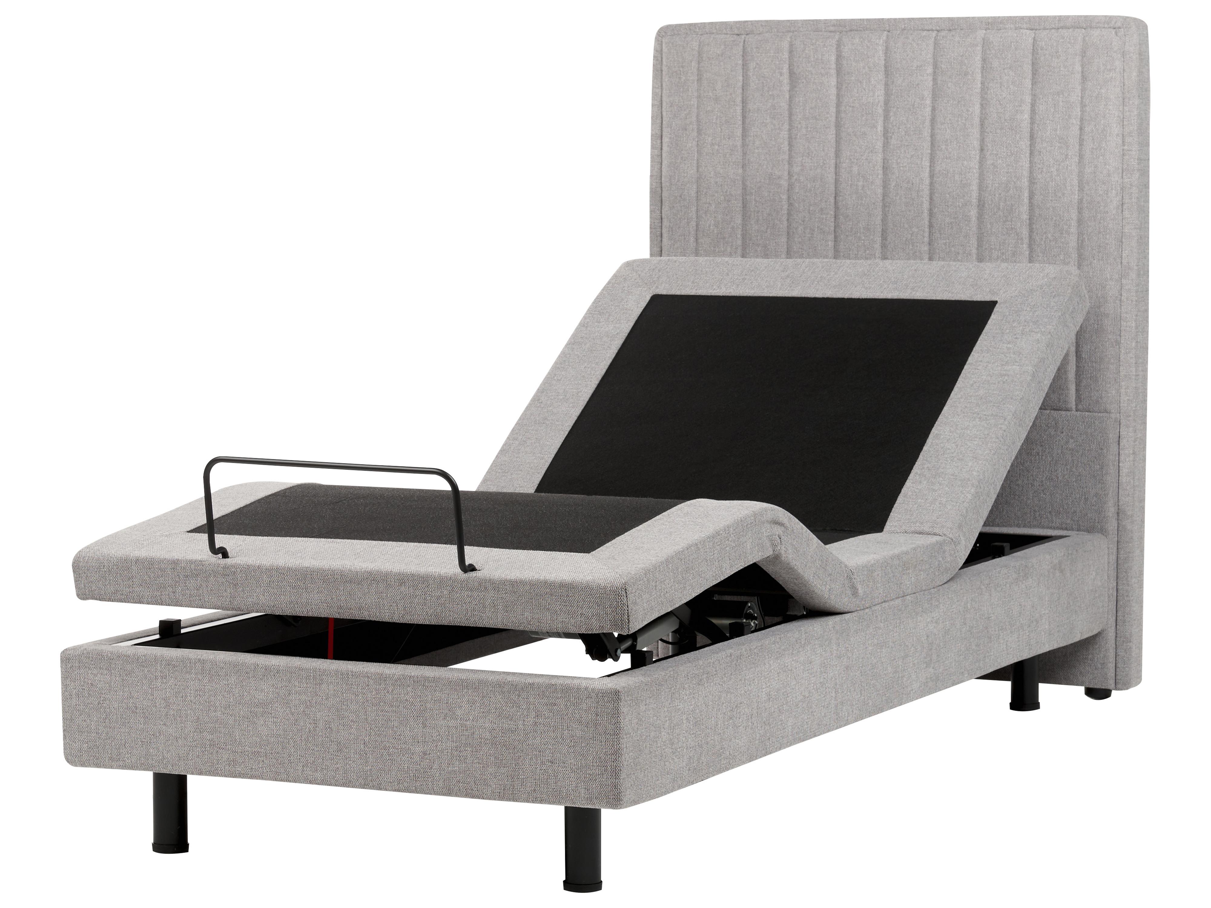 Adjustable Bed Fabric CASTELLAN 90 x 200 cm (EU Single) Light Grey