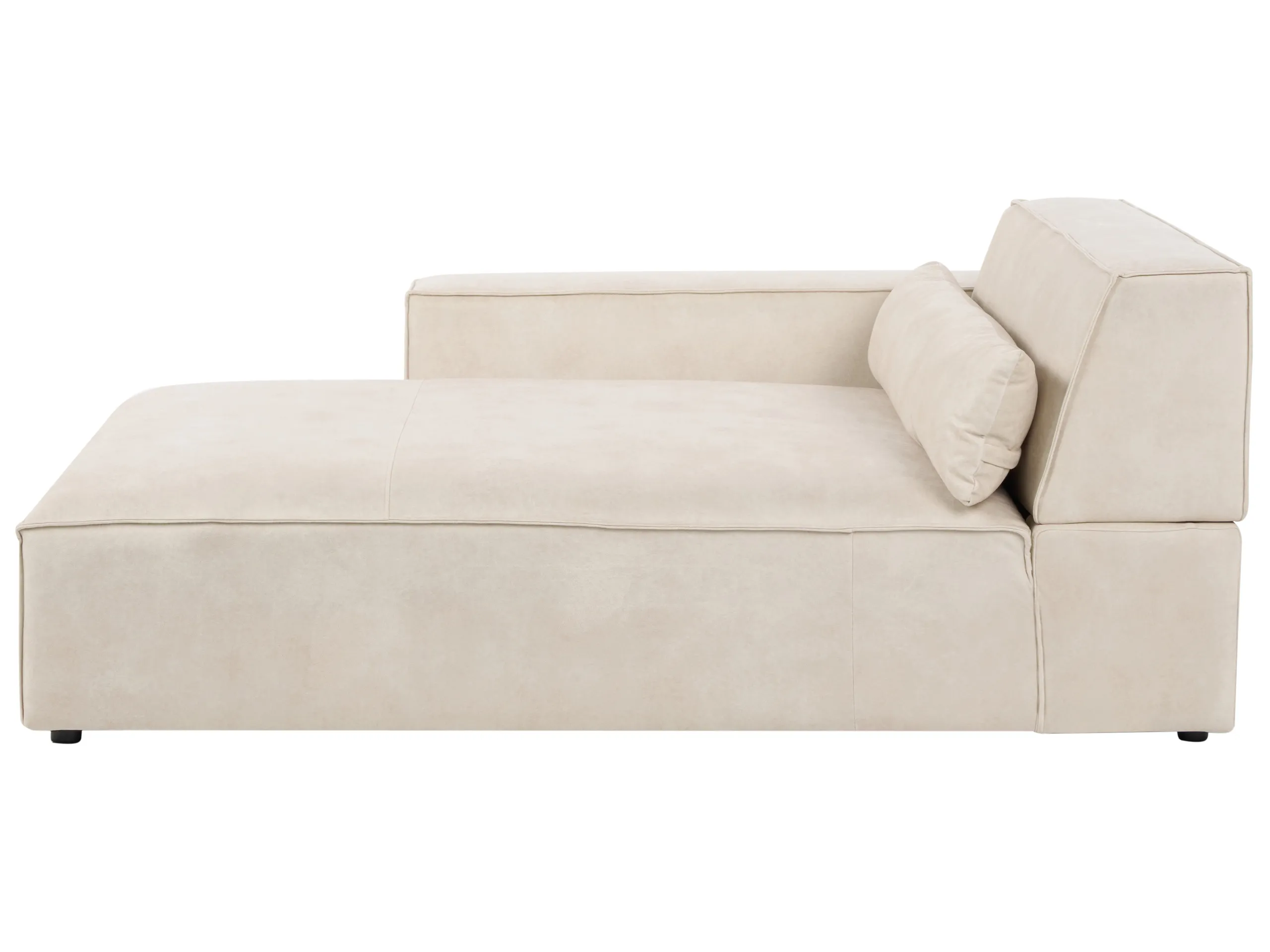 Chaise longue derecho HELLNAR Terciopelo Beige claro