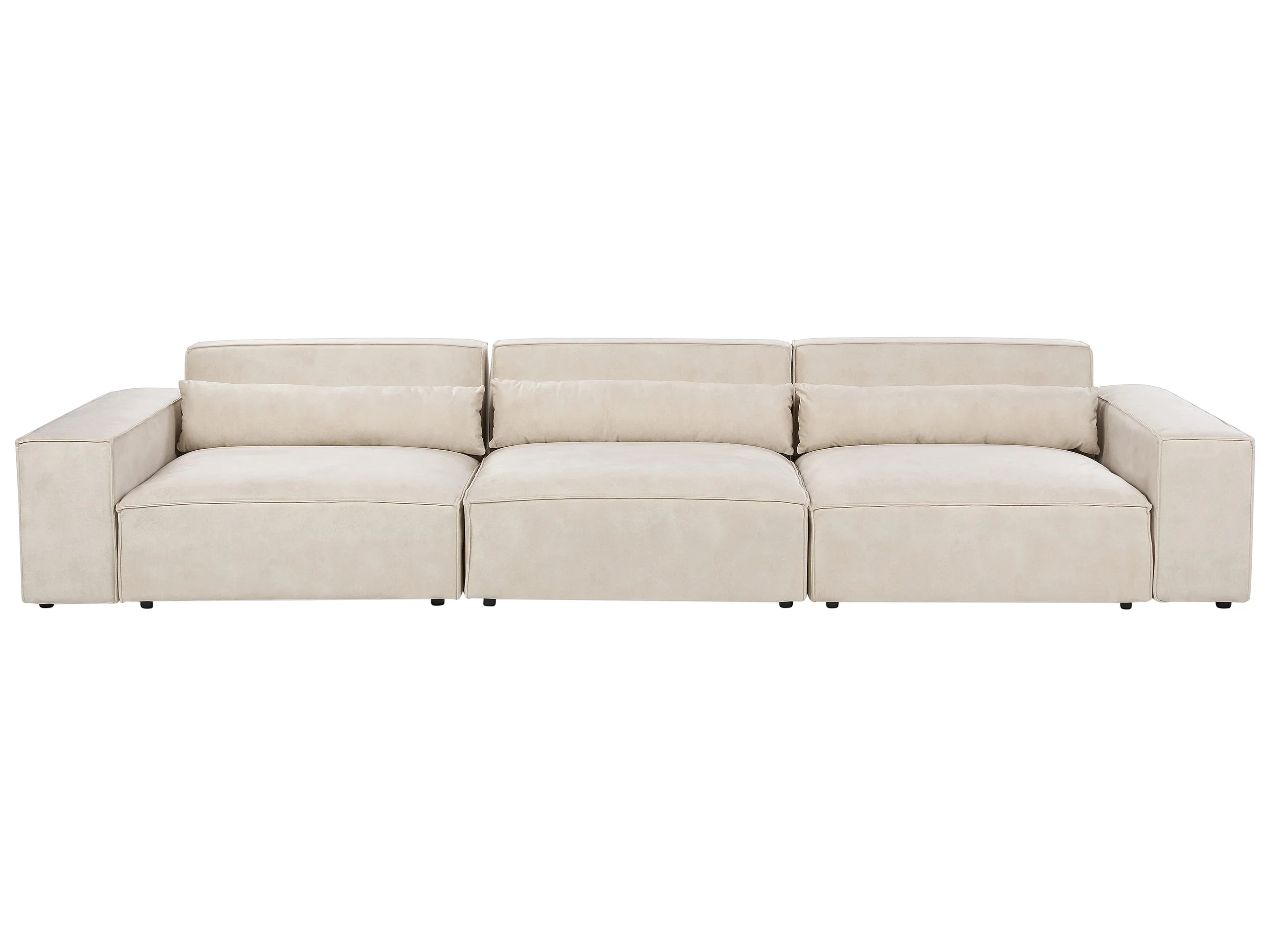 Modular Sofa 3 Seater HELLNAR Velvet Light Beige