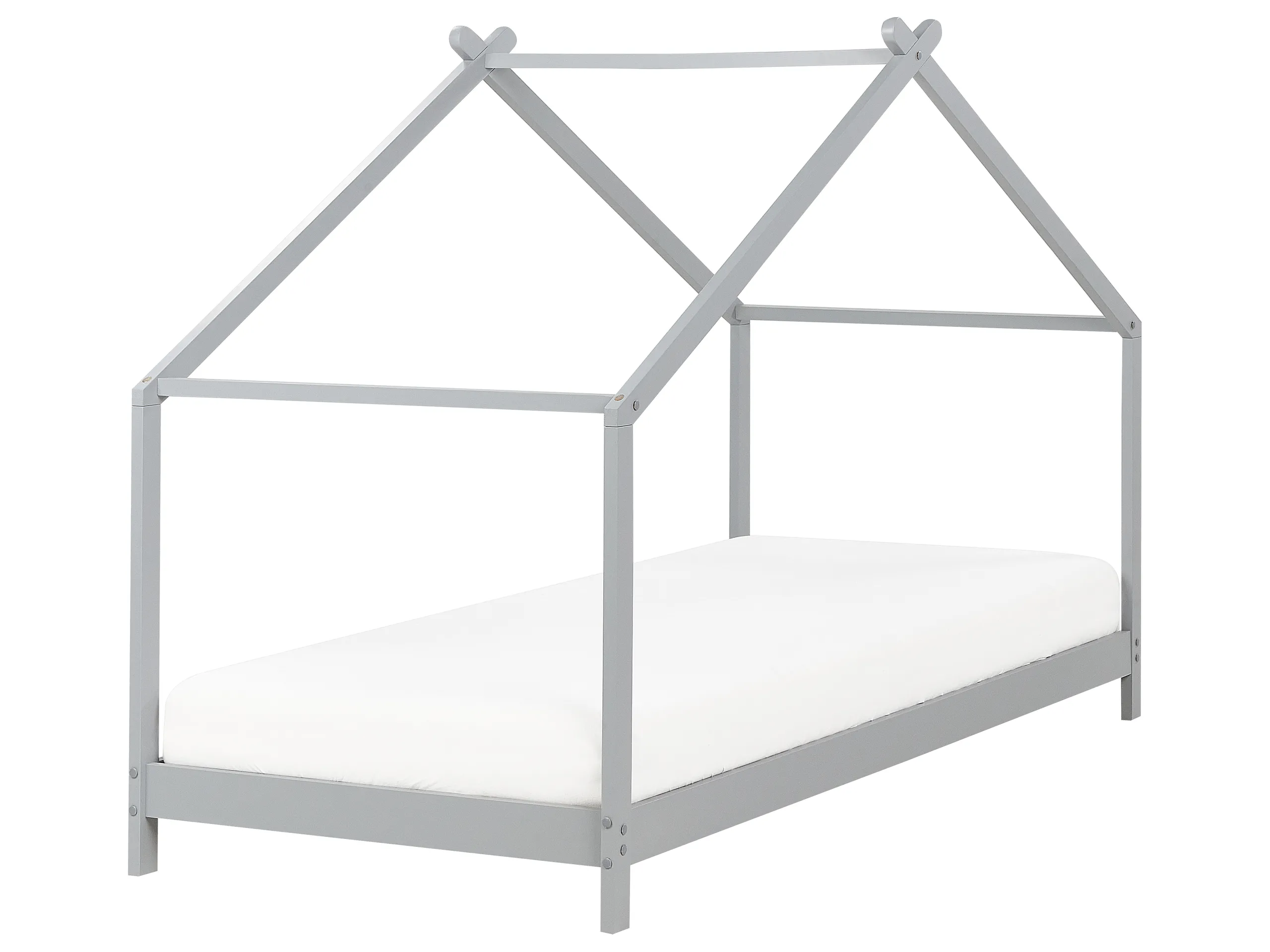 Cama infantil Casa Madera de pino ORLU 90 x 200 cm Gris
