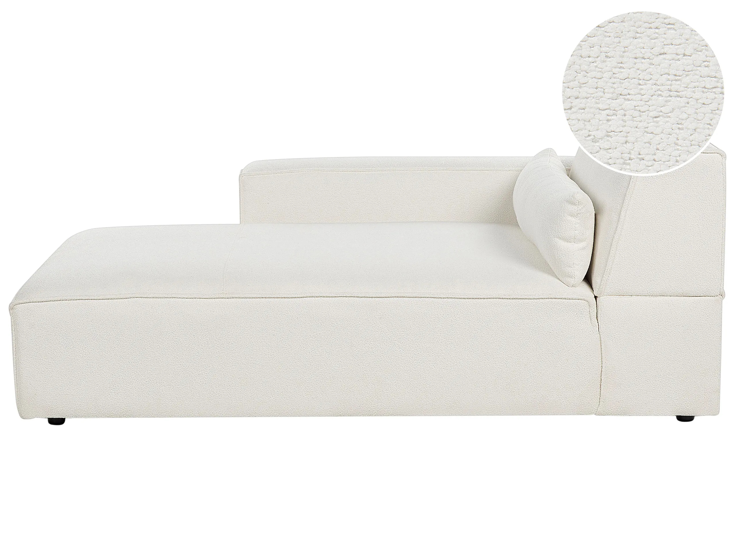 Chaise longue derecho HELLNAR Bouclé Blanco crema
