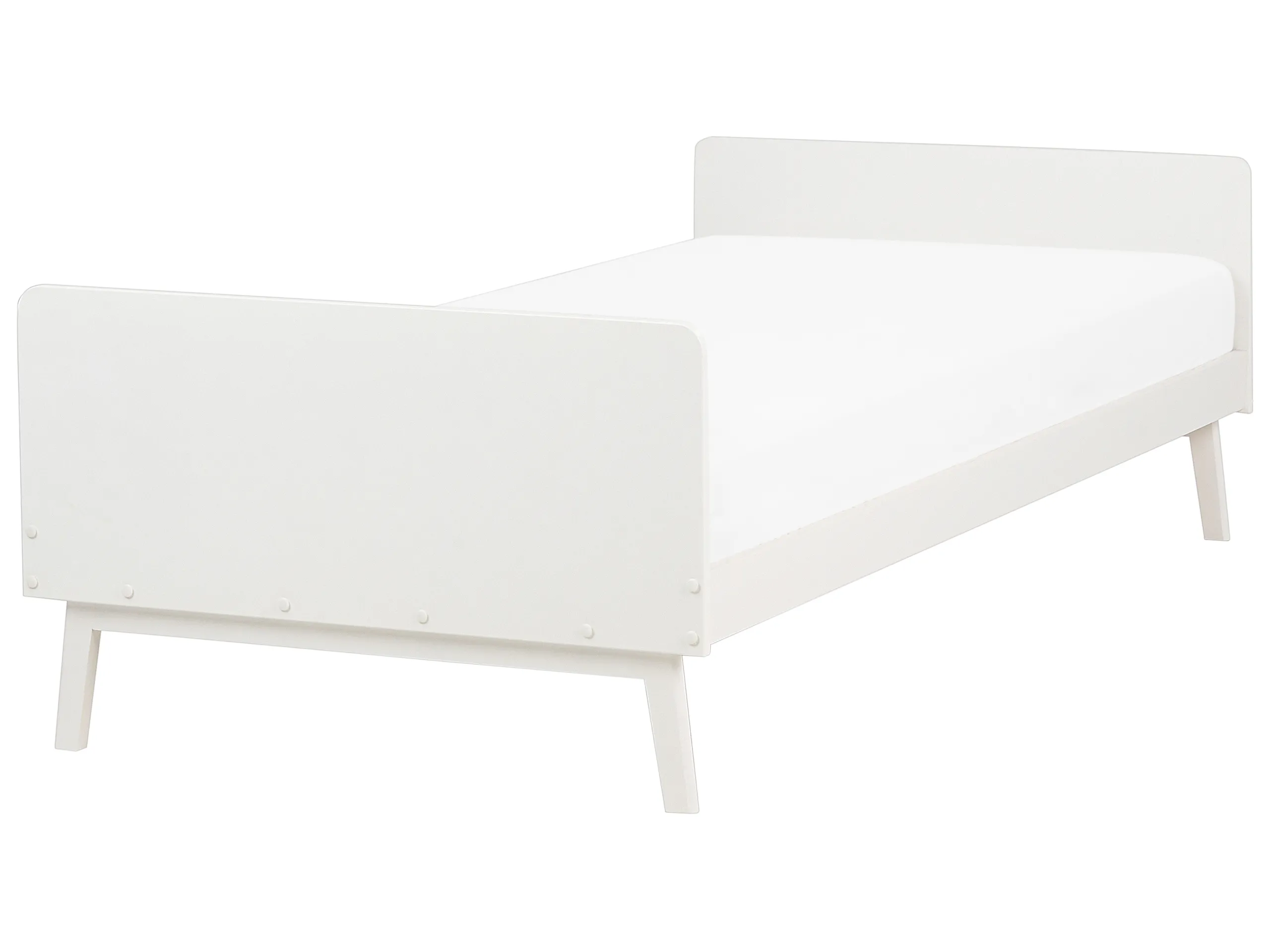 Cama Madera de pino BONNAC 90 x 200 cm Blanco