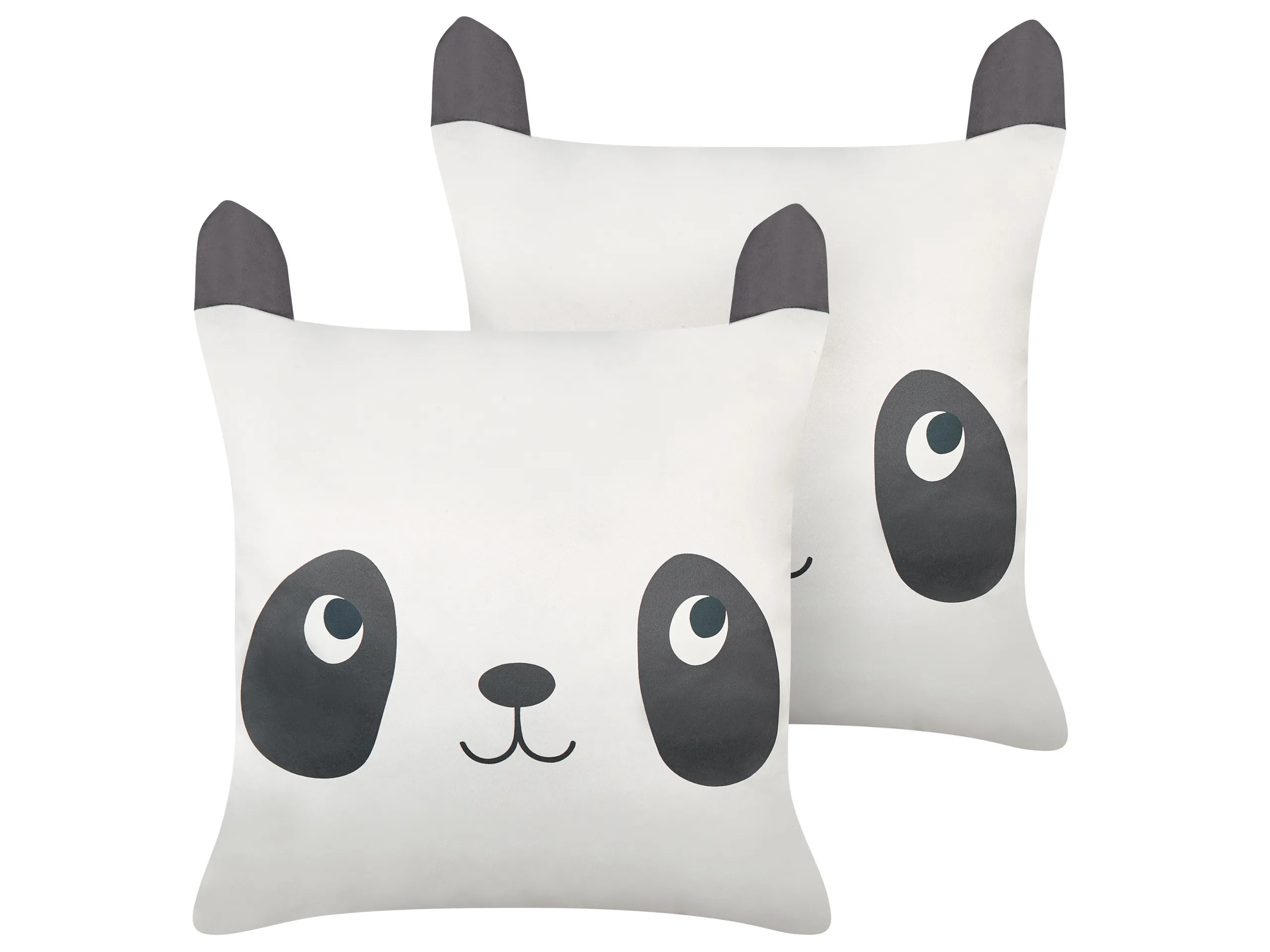 Conjunto de 2 cojines decorativos PANDAPAW Algodón 45 x 45 cm Blanco