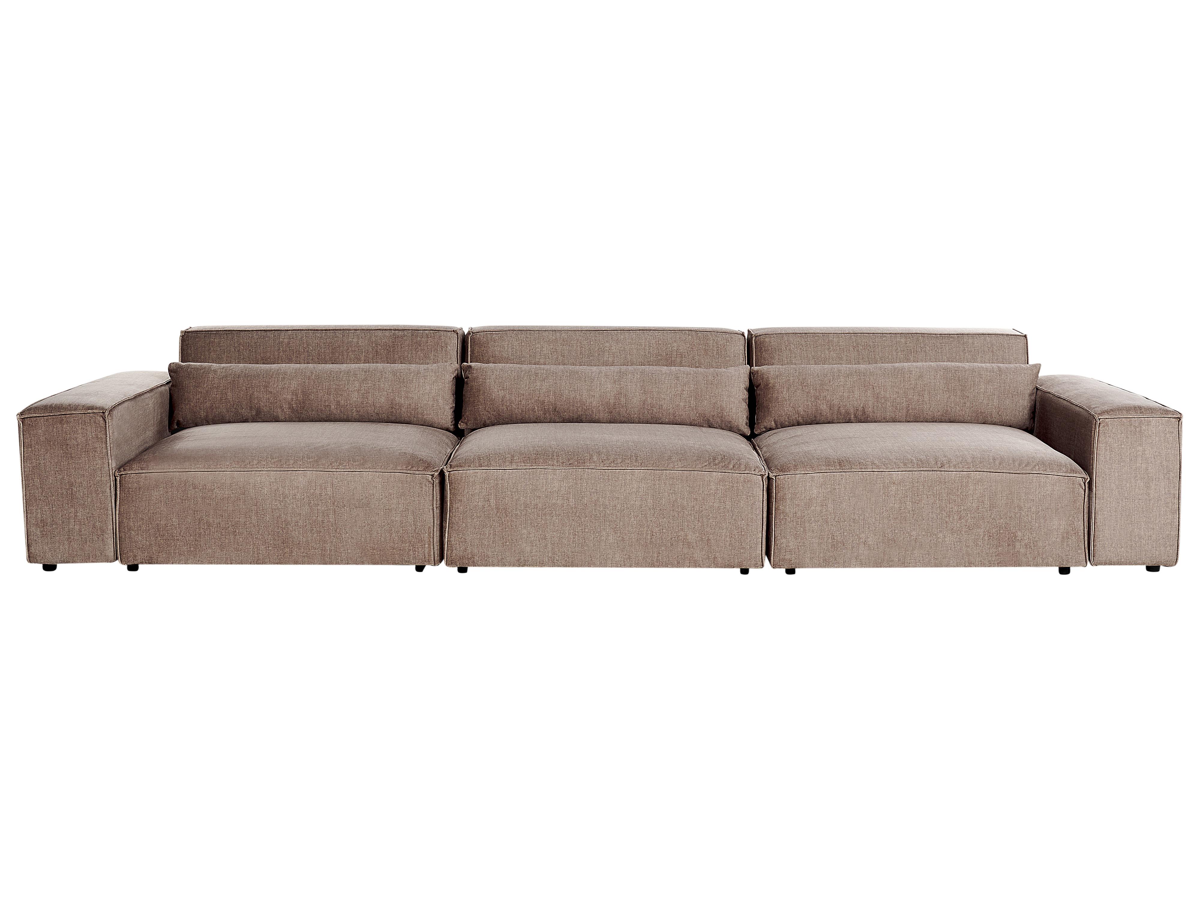 Modular Sofa 3 Seater HELLNAR Fabric Light Brown