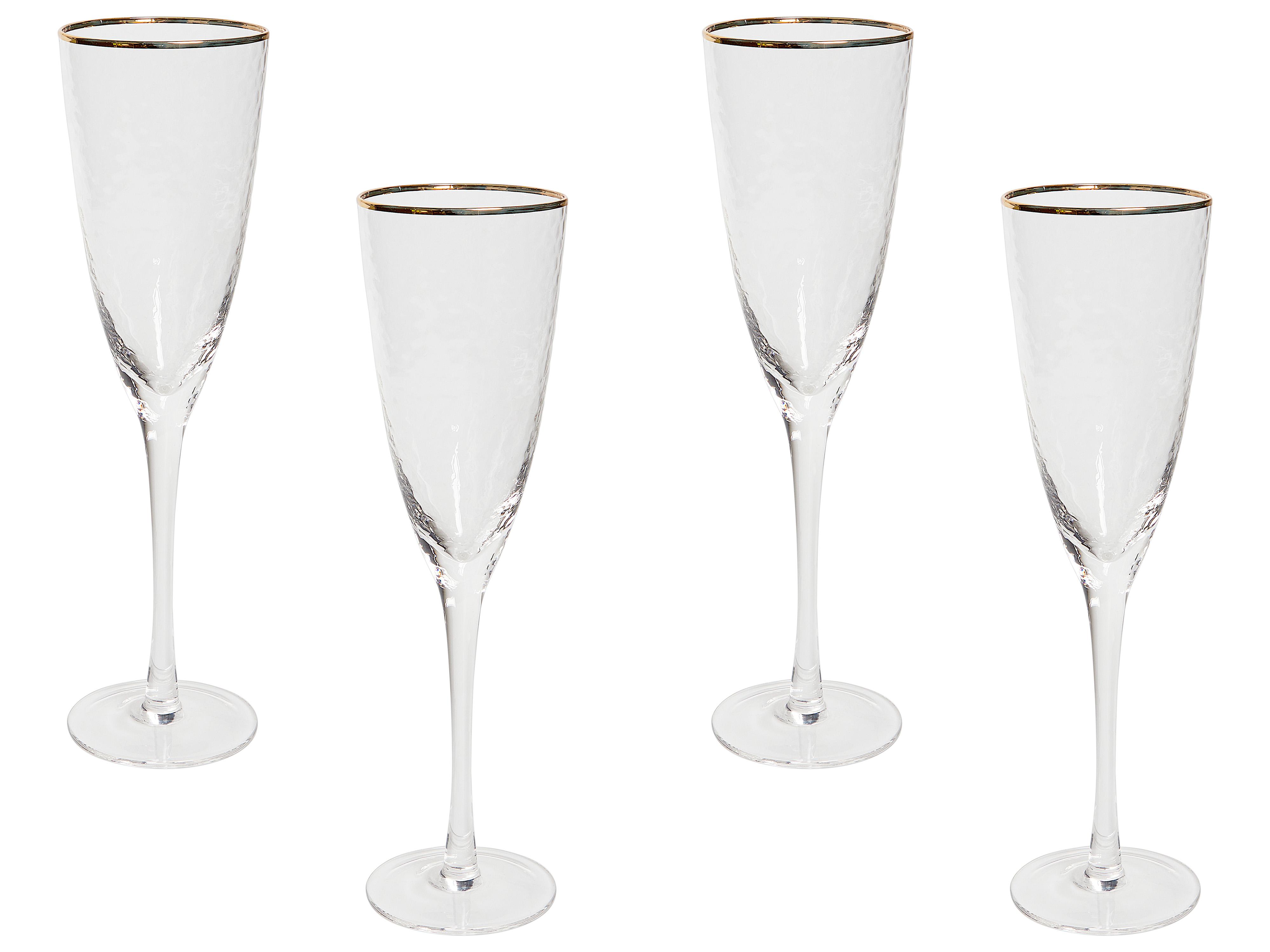 Conjunto de 4 copas de champán TOPAZ 250 ml Transparente