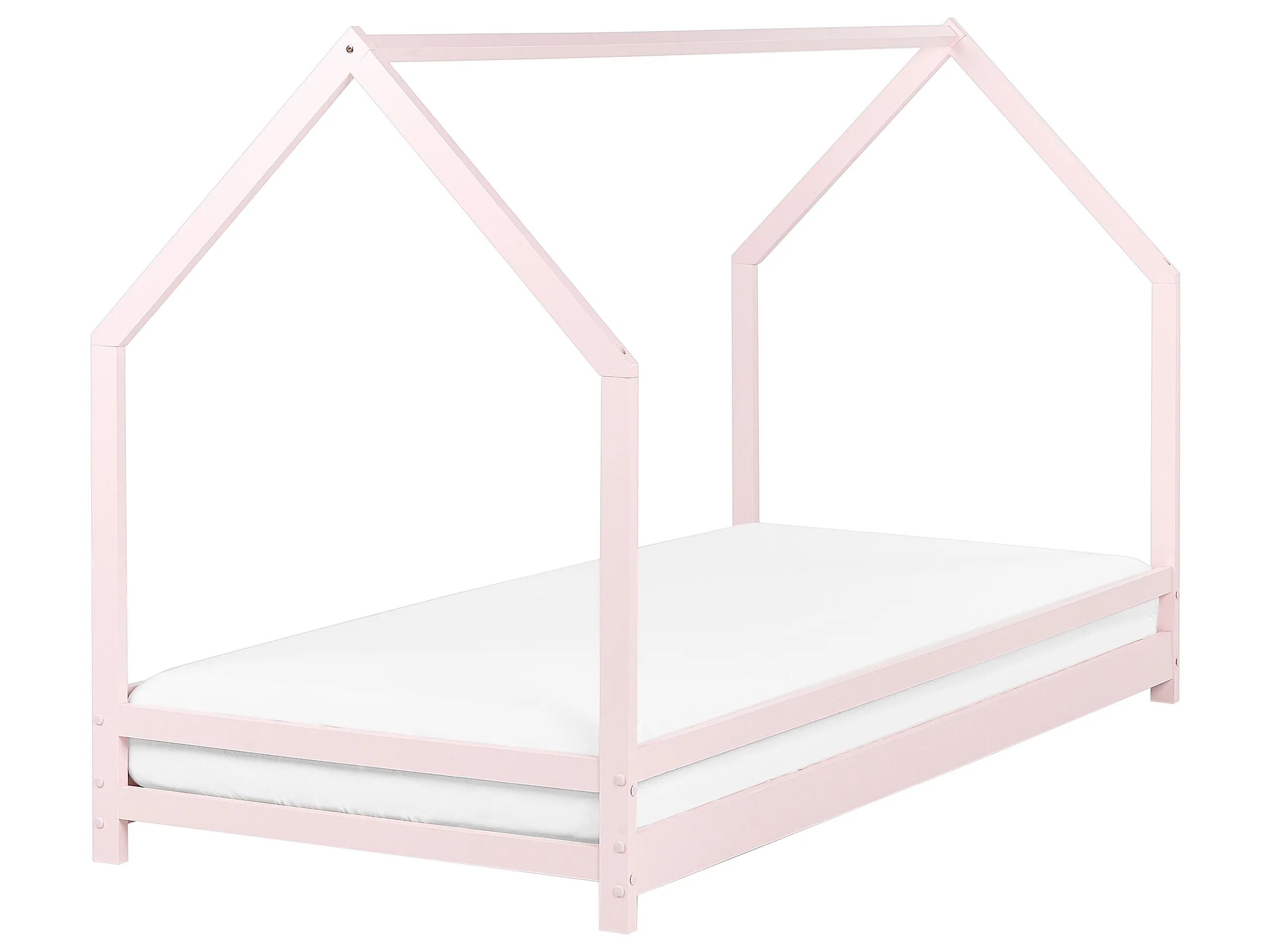 Cama infantil Casa Madera de pino APPY 90 x 200 cm Rosa pastel