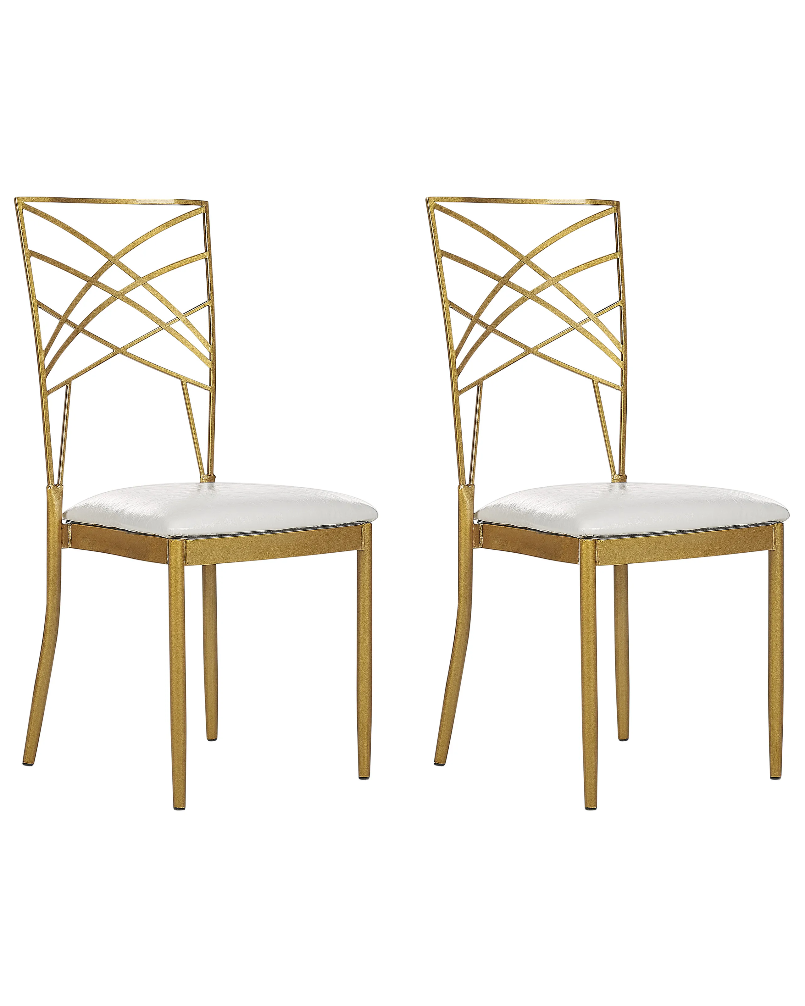 Conjunto de 2 sillas de comedor GIRARD Metal Dorado