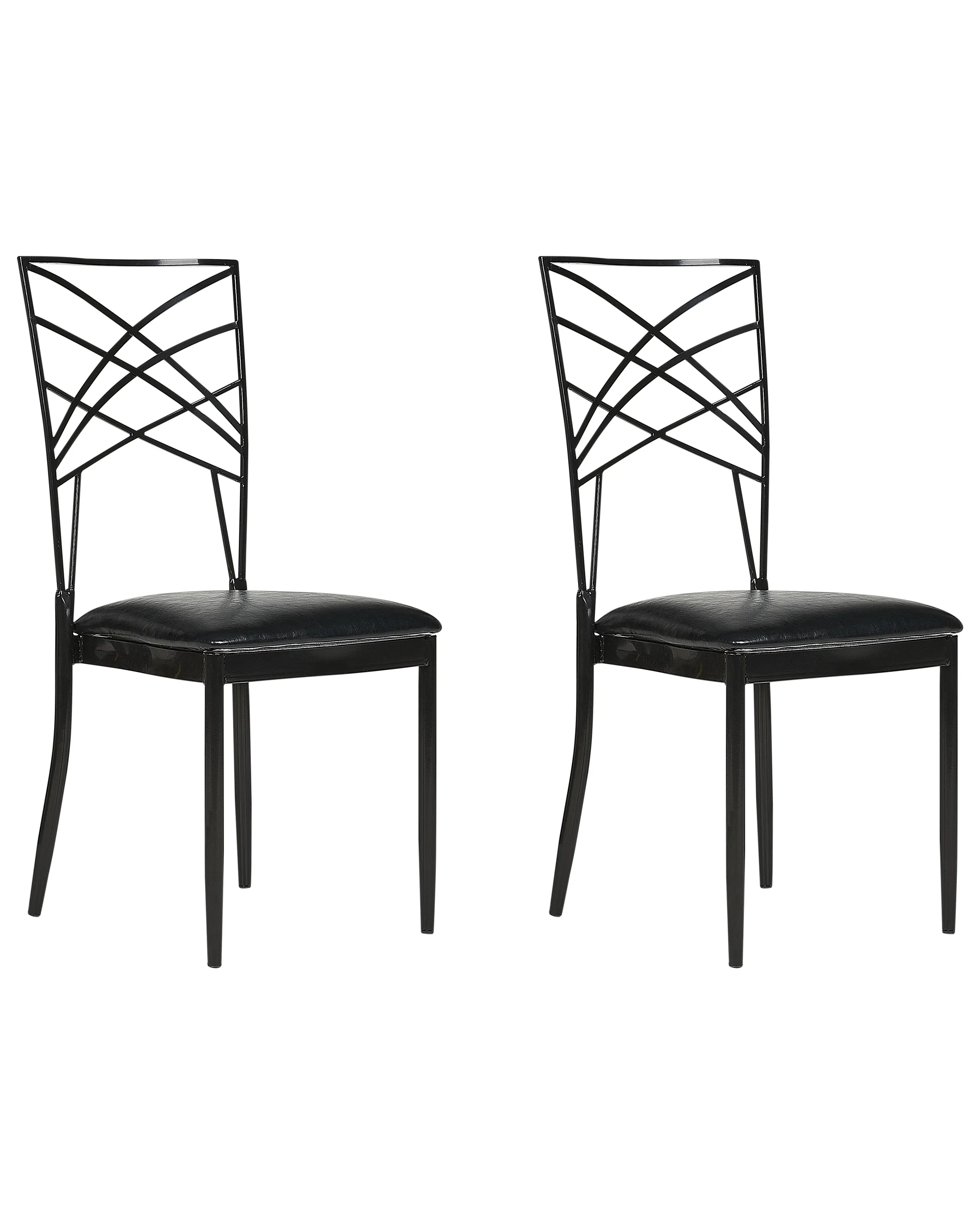Conjunto de 2 sillas de comedor GIRARD Metal Negro