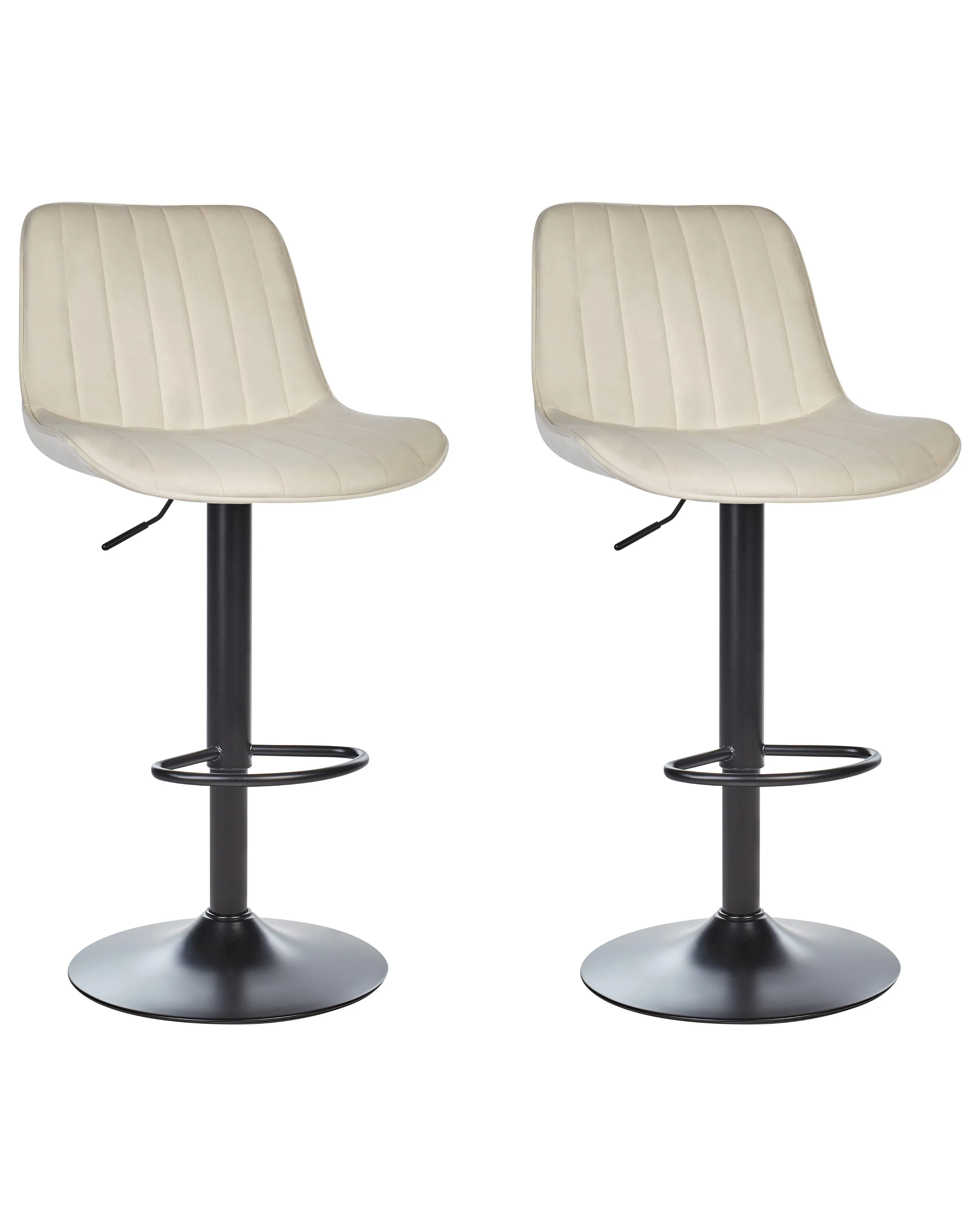 Conjunto de 2 sillas de bar DUBROVNIK Terciopelo giratoria Beige claro