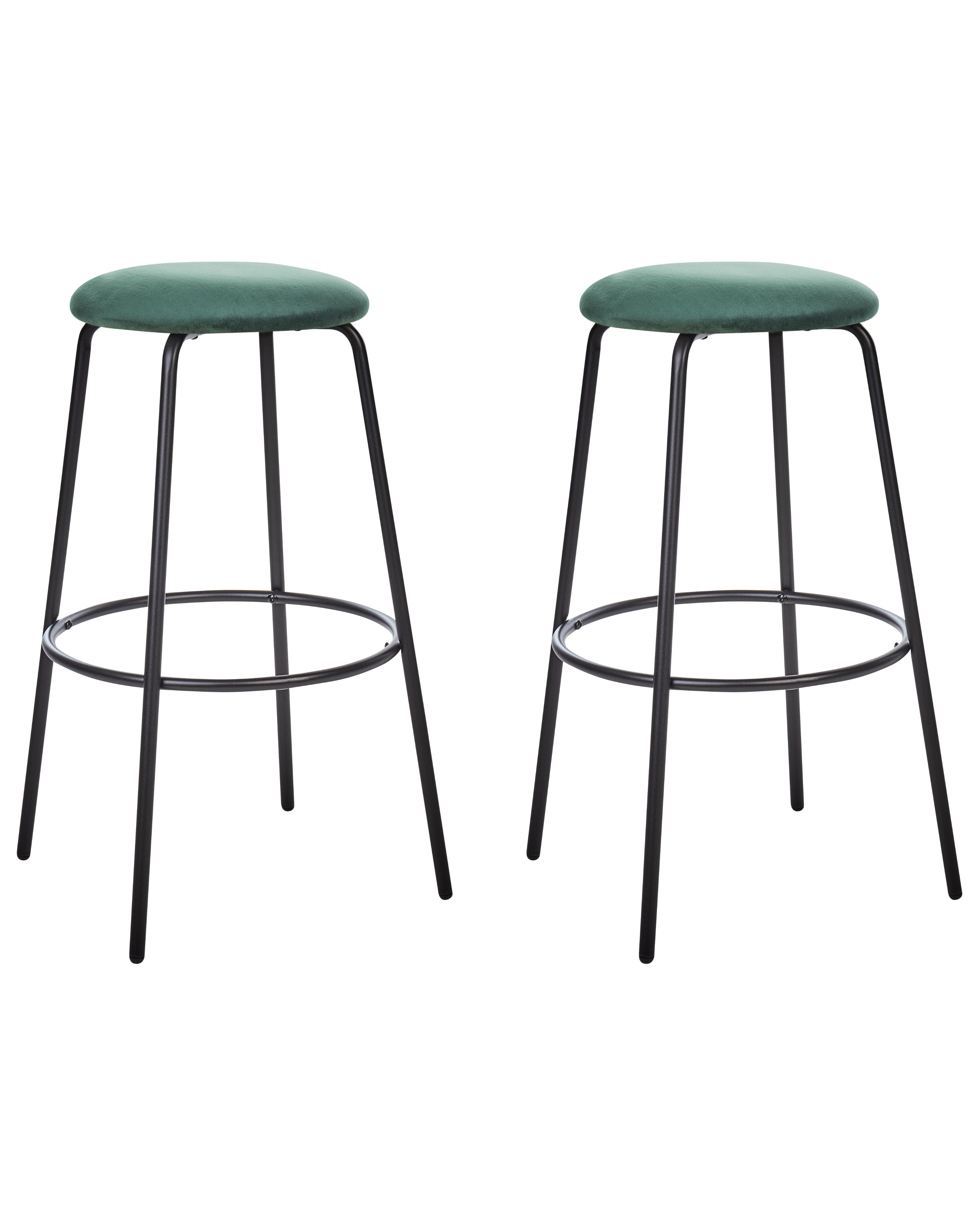 Conjunto de 2 sillas de bar MORTON Terciopelo Verde esmeralda