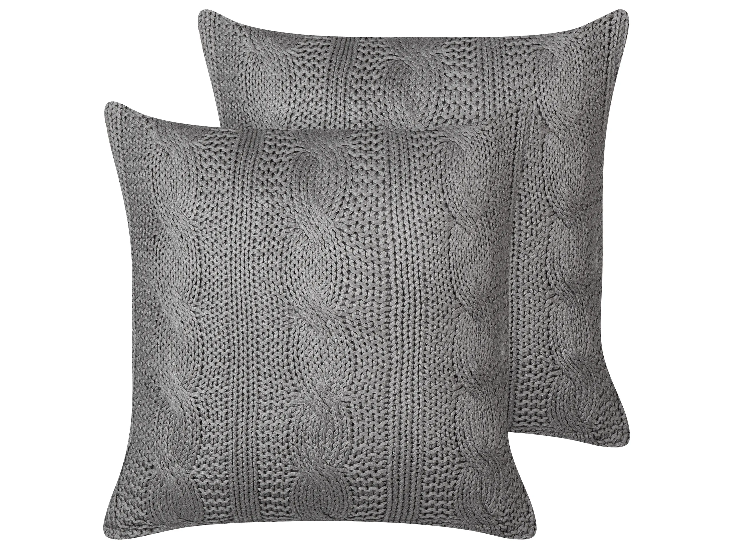 Conjunto de 2 cojines decorativos CONSTYLIS Algodón 45 x 45 cm Gris oscuro Liso