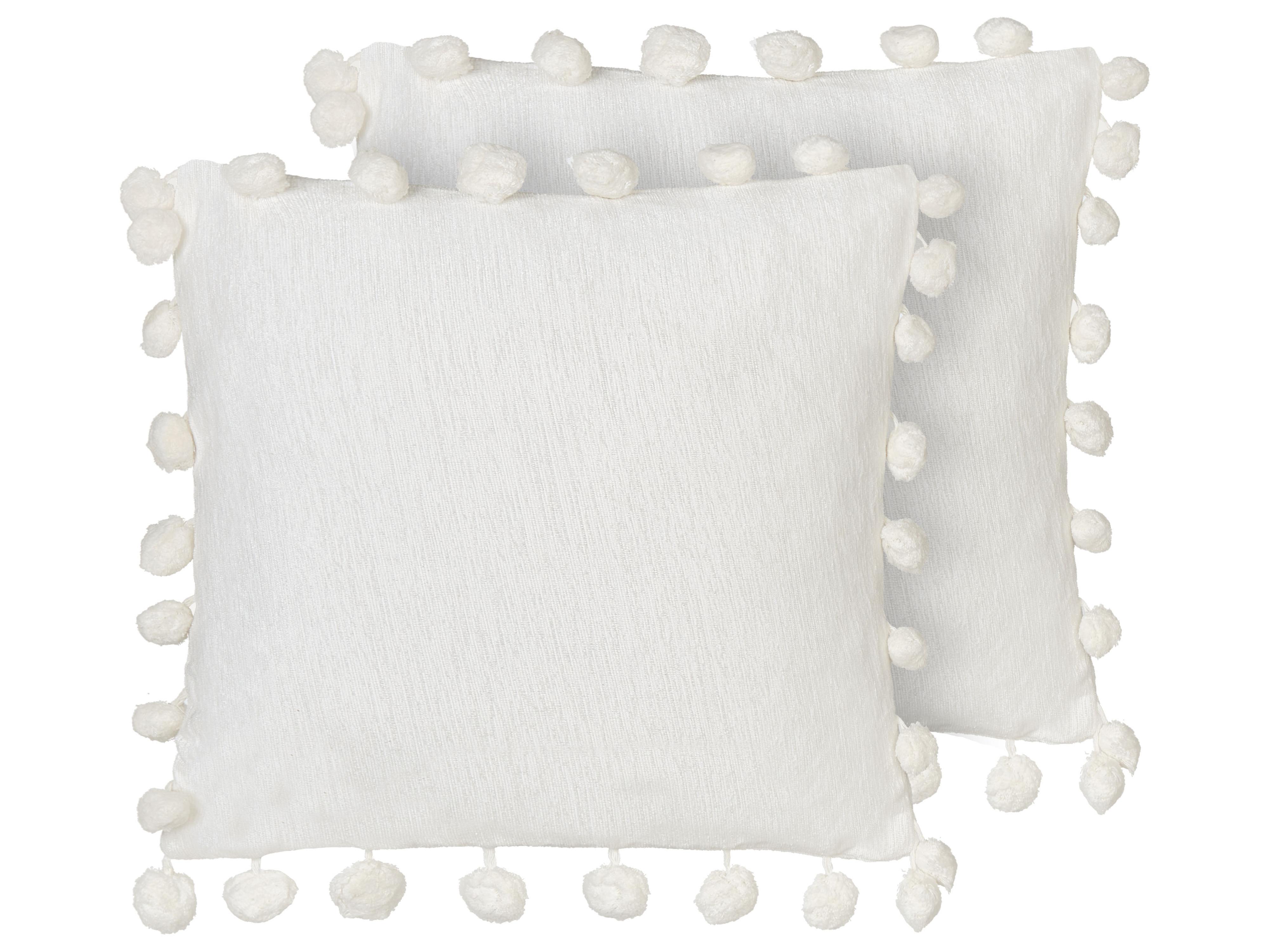 Conjunto de 2 cojines decorativos JASMINE 45 x 45 cm Blanco Liso