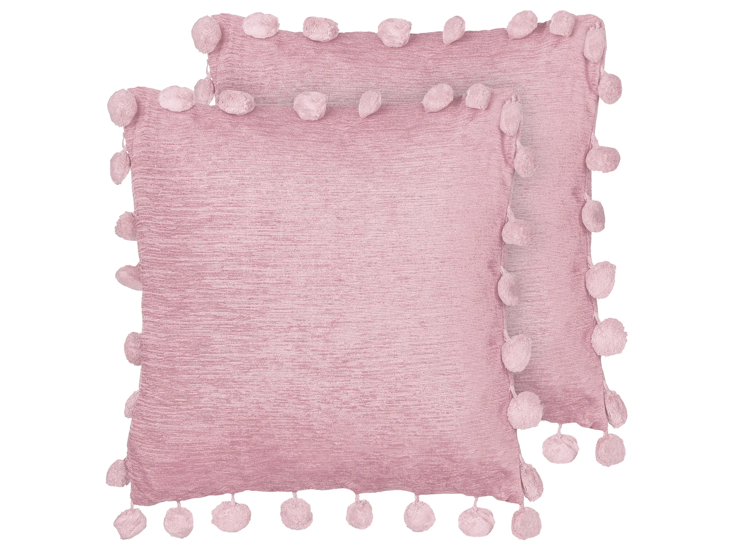 Conjunto de 2 cojines decorativos JASMINE 45 x 45 cm Rosa Liso
