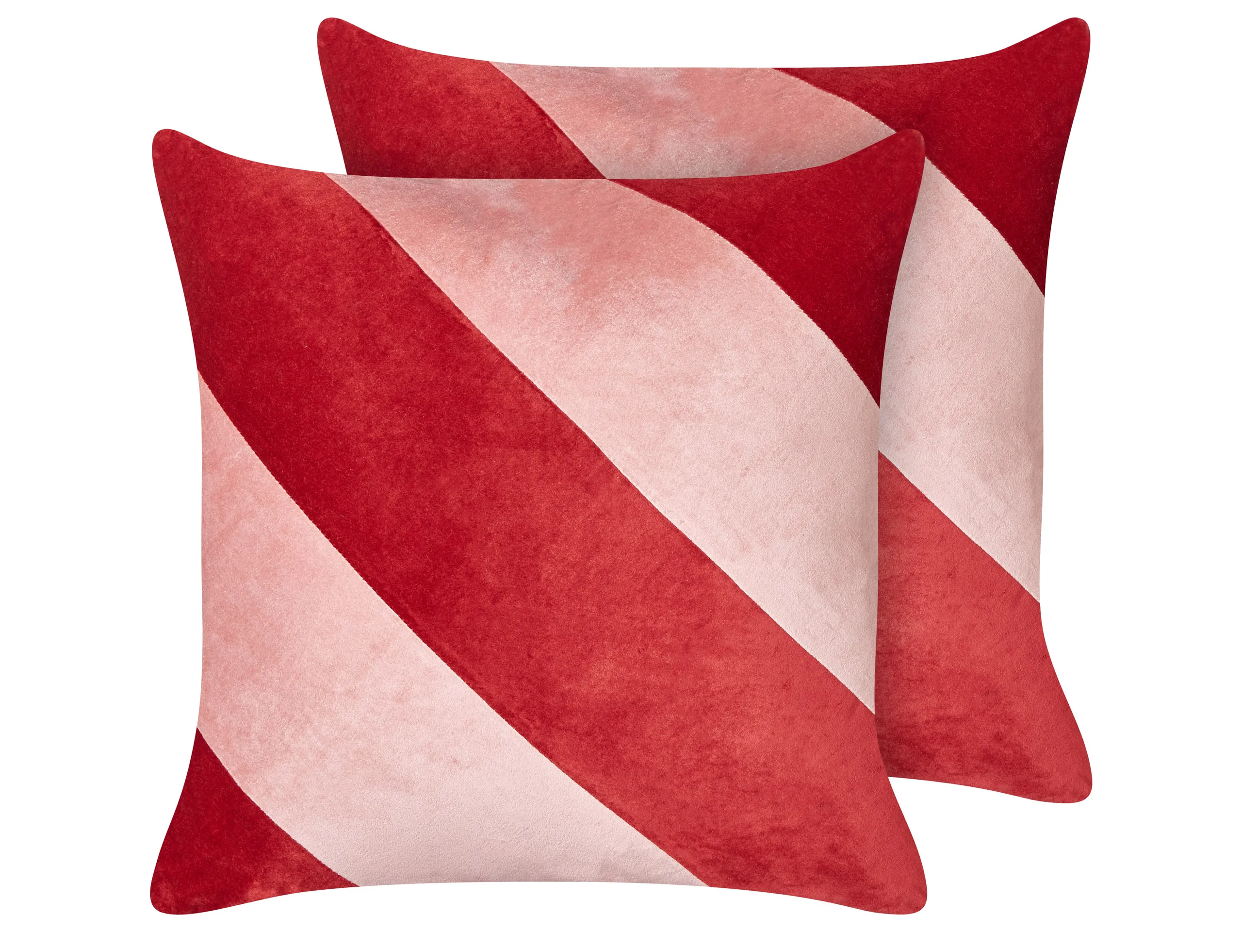 Conjunto de 2 cojines decorativos BORONIA Algodón 45 x 45 cm Rojo Patrón navideño
