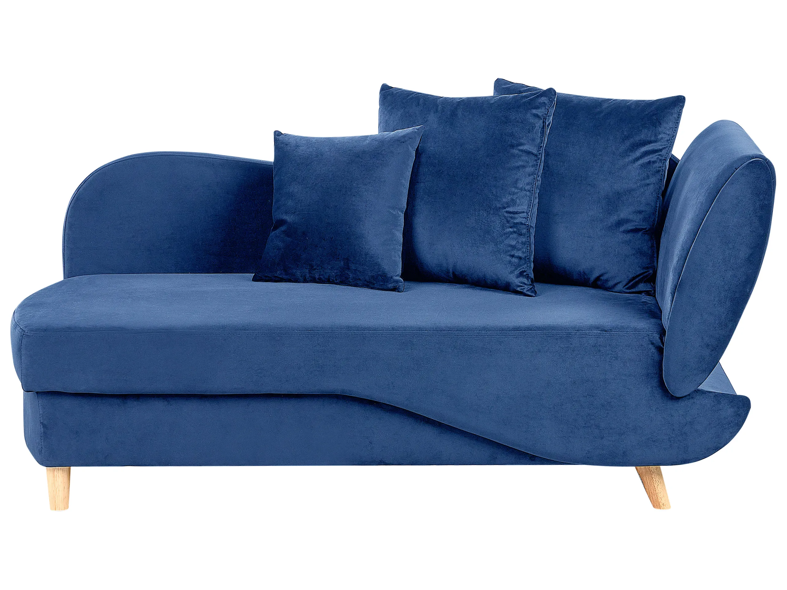 Chaise longue derecho MERI Terciopelo Azul marino con almacenaje