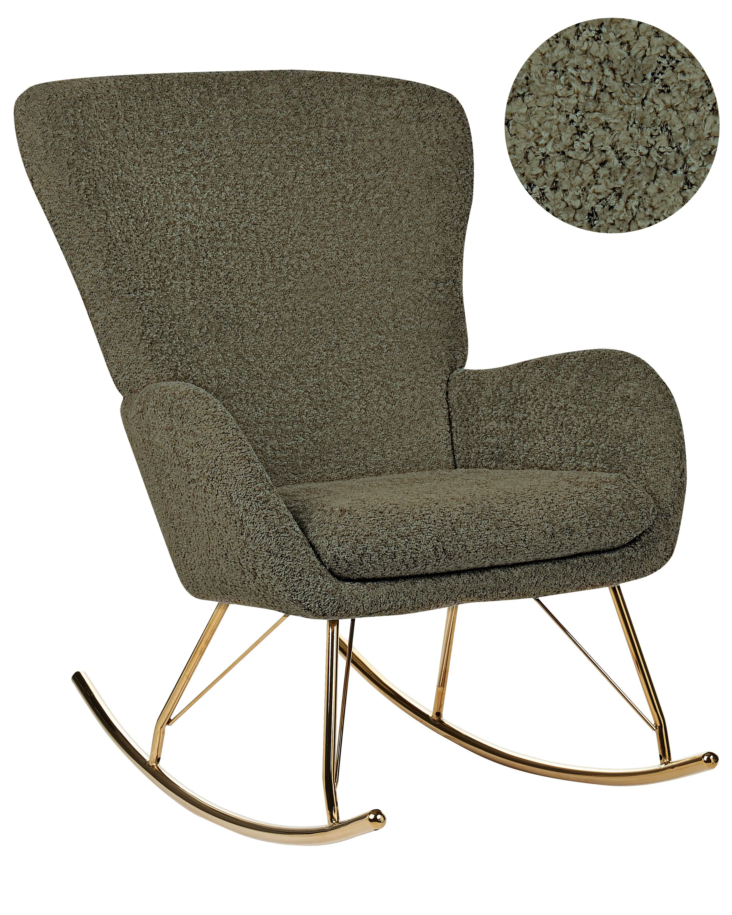 Rocking Chair ANASET Boucle Dark Green