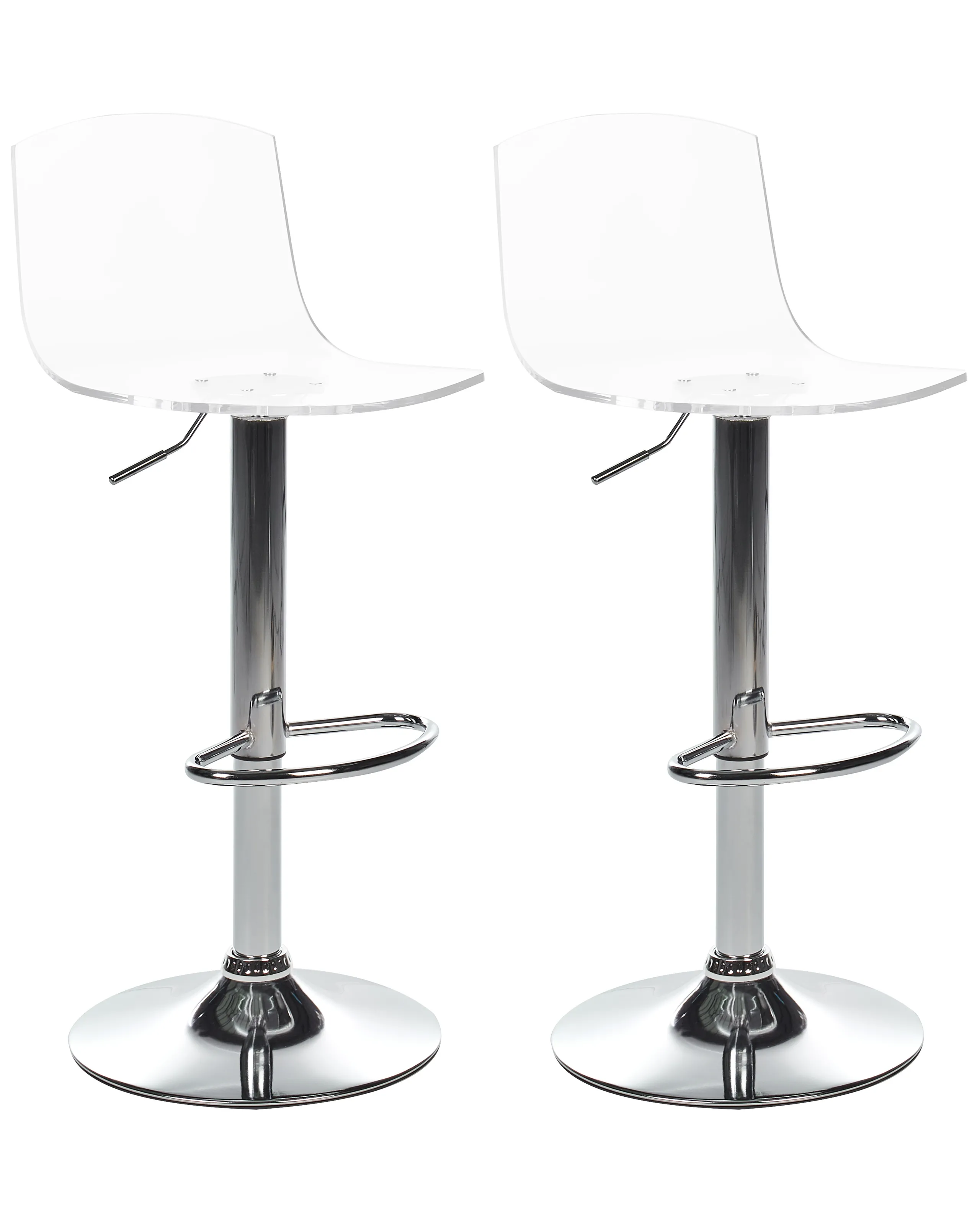 Conjunto de 2 sillas de bar IMOLA giratoria Transparente