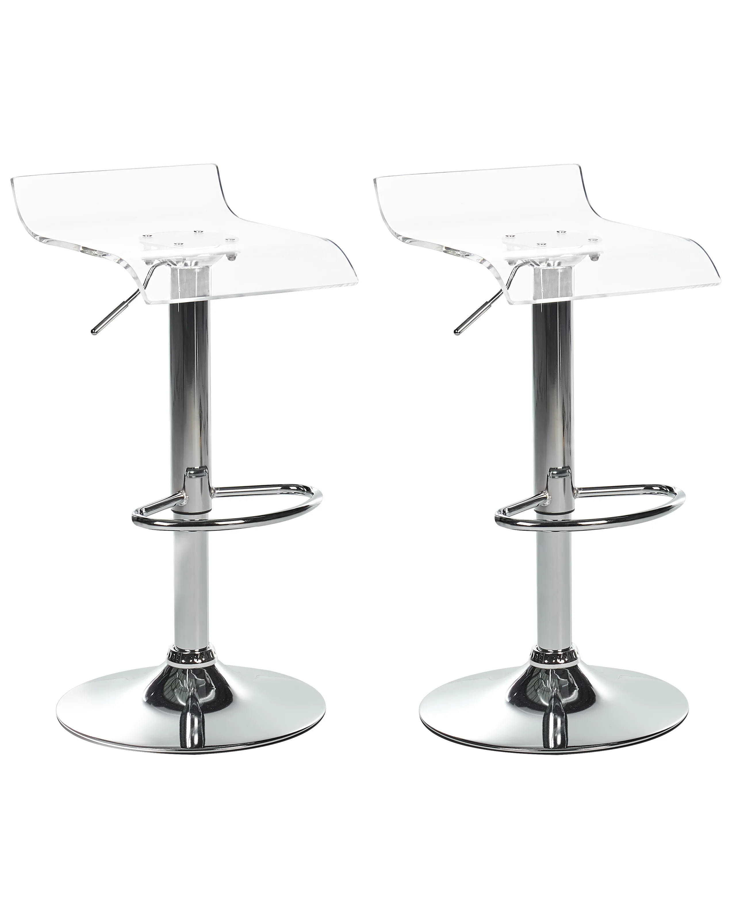 Conjunto de 2 sillas de bar NEUM giratoria Transparente
