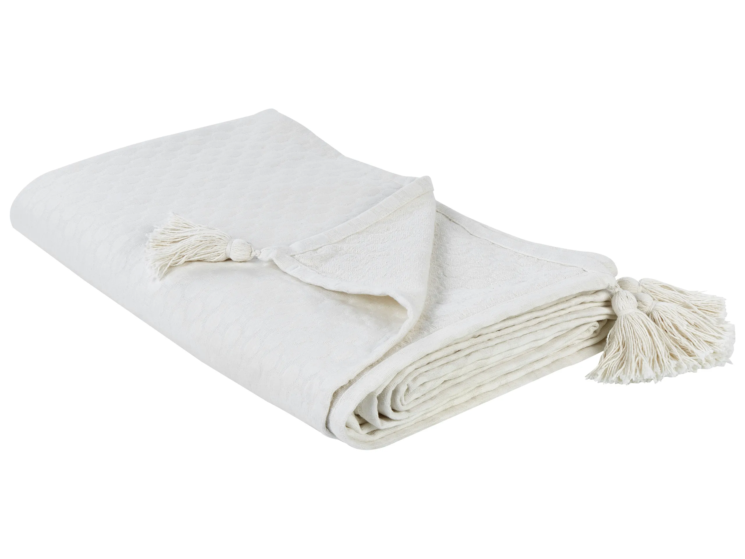 Colcha LINDULA Algodón 200 x 220 cm Blanco crema