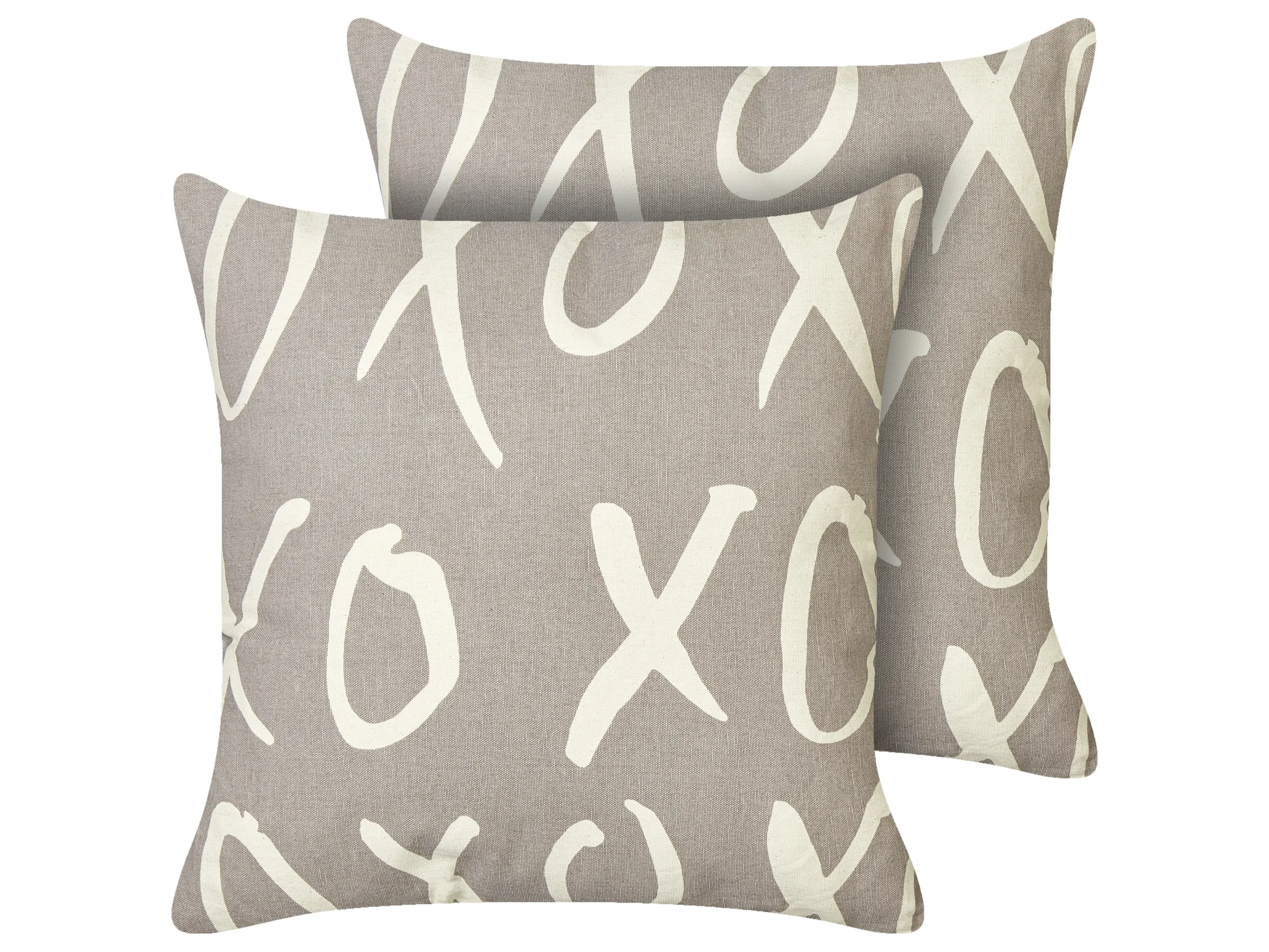 Conjunto de 2 cojines decorativos TELOPEA Algodón 45 x 45 cm Gris Texto