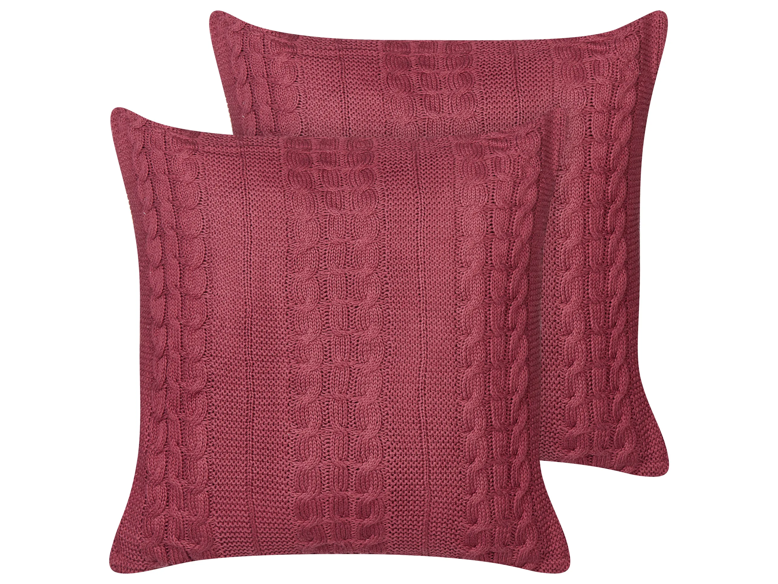 Conjunto de 2 cojines decorativos CADETIA Algodón 45 x 45 cm Borgoña Liso